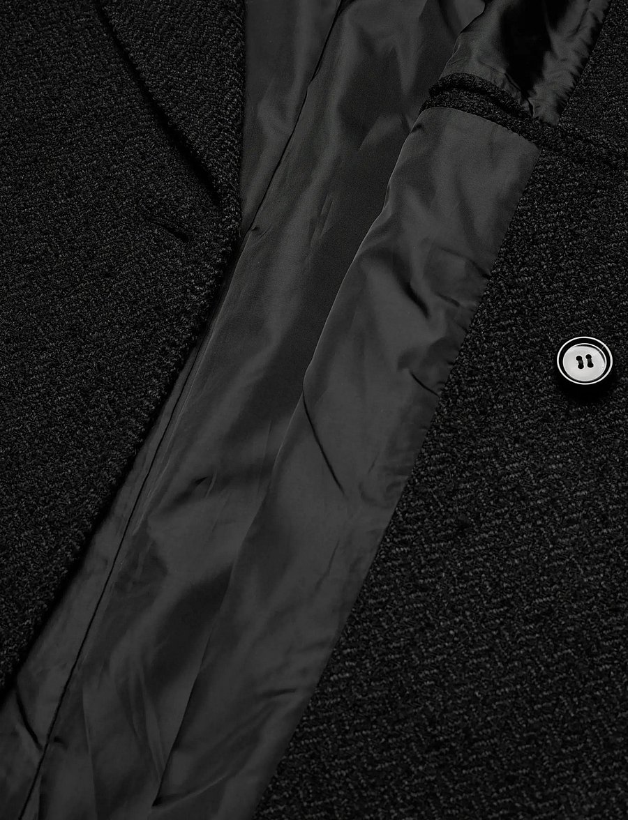 Weekday - Woolblend Coat - villased mantlid - dark grey herringbone - 5