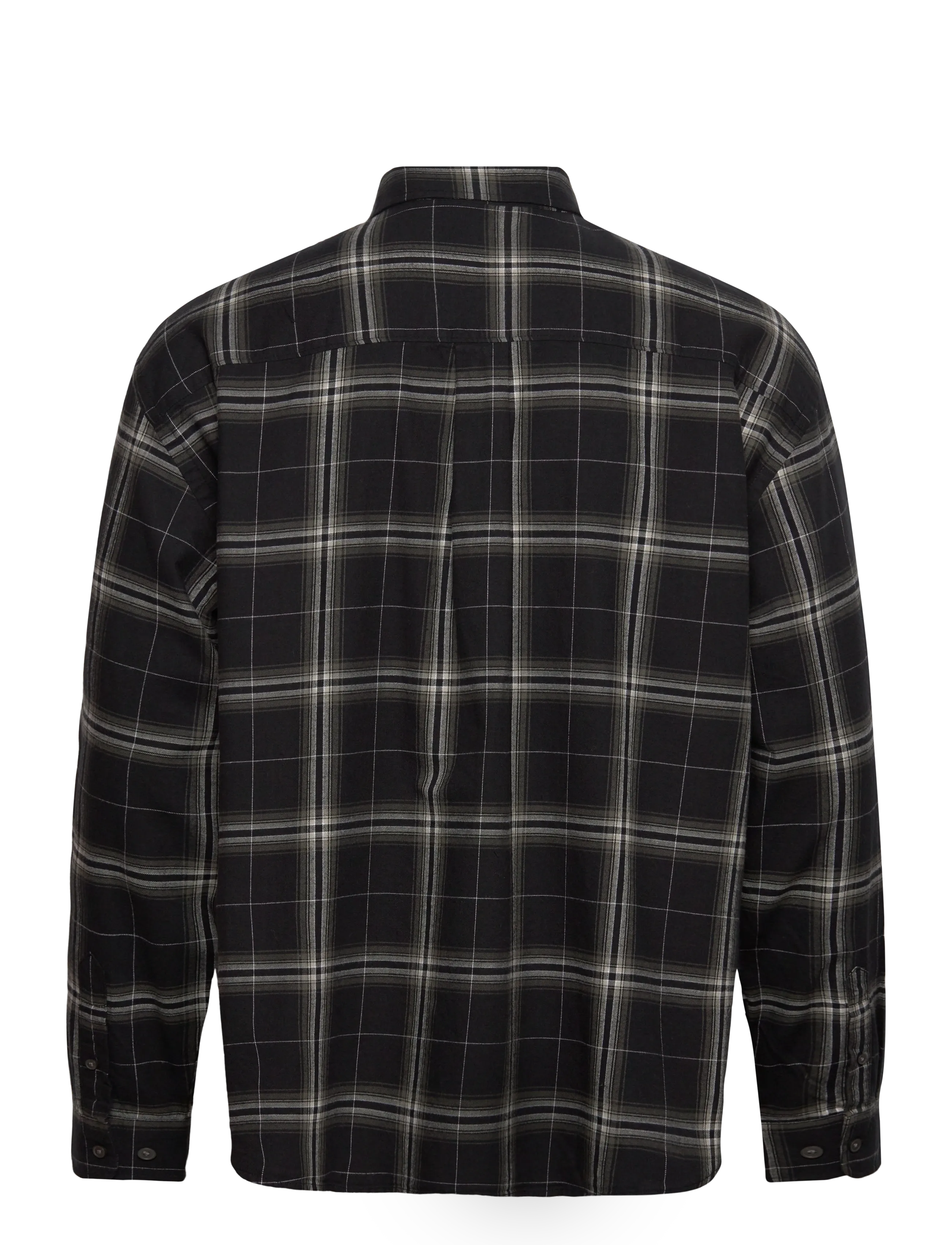 Weekday - Loose Fit Checked Flannel Shirt - black check - 1