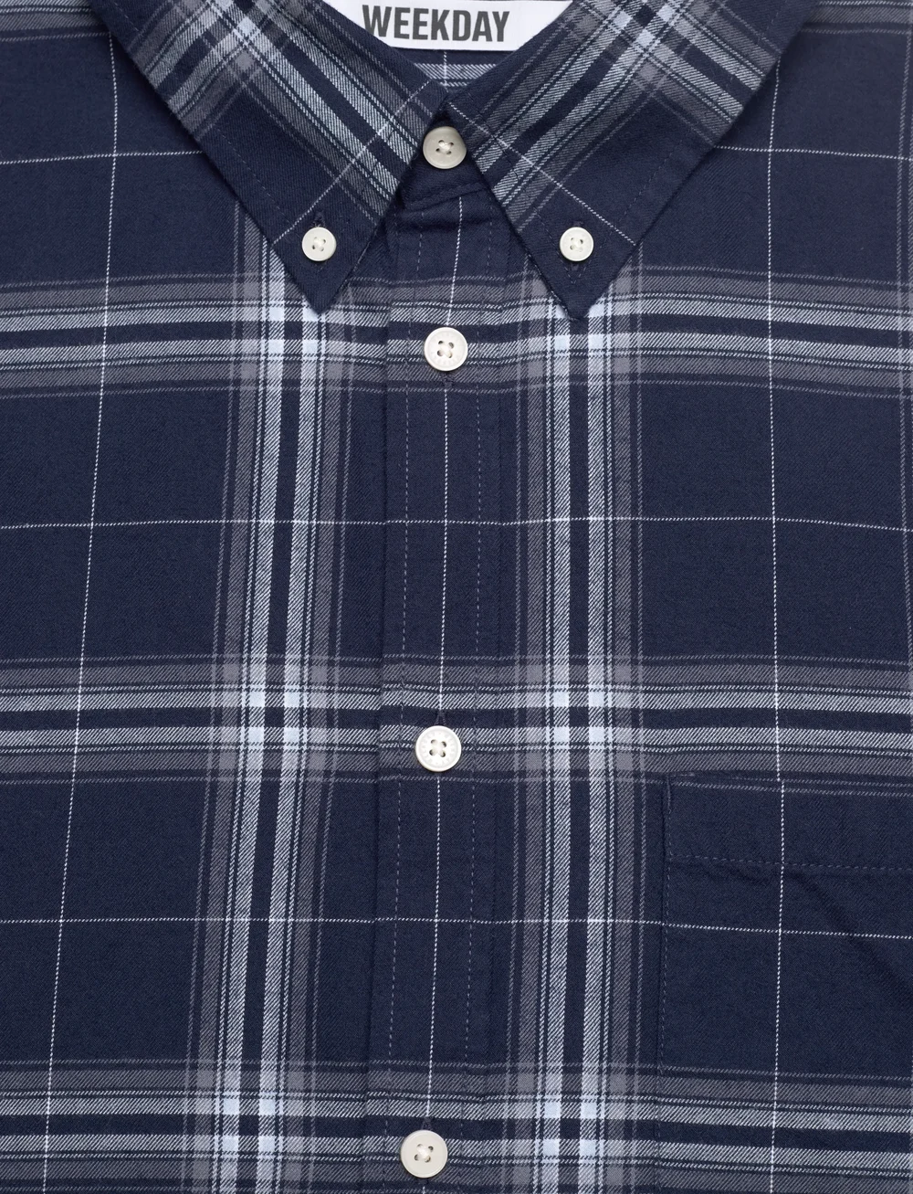 Weekday - Loose Fit Checked Flannel Shirt - flannel shirts - green check - 2