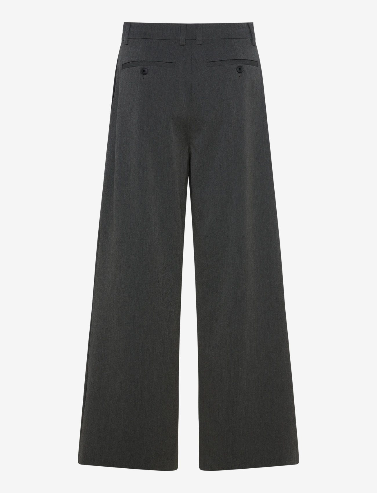 Weekday - Low Rise Wide Leg Pleated Suiting Trousers - grey melange dark - 2