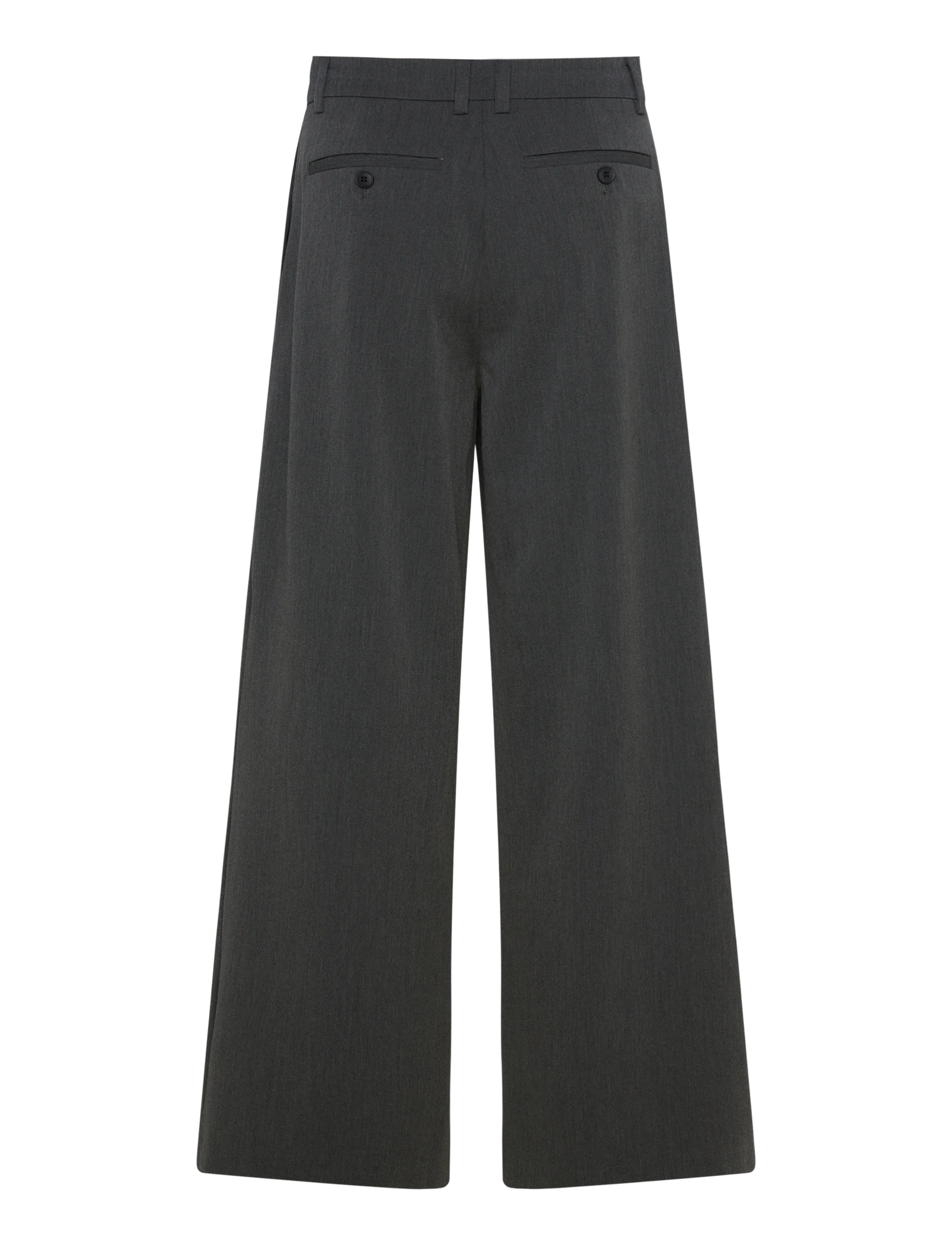 Weekday - Low Rise Wide Leg Pleated Suiting Trousers - grey melange dark - 2