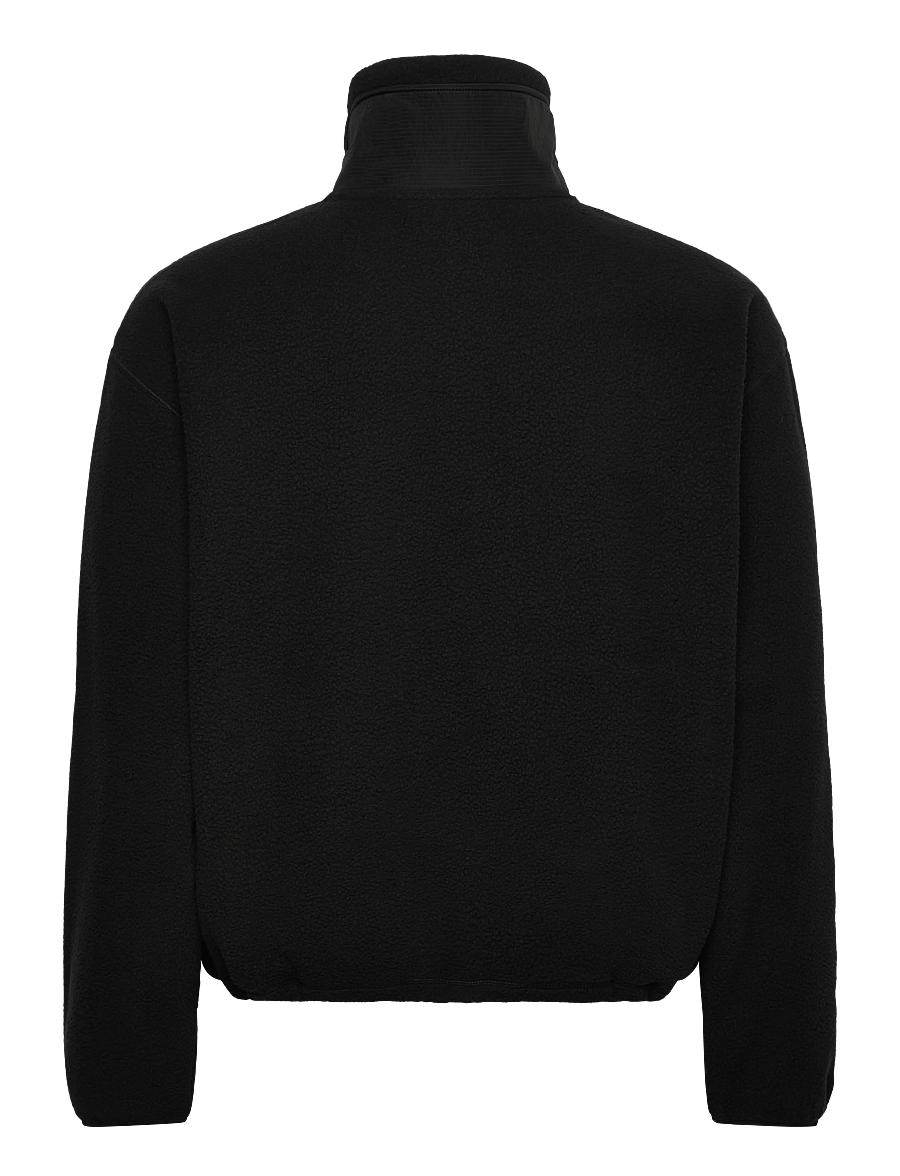 Weekday - Loose Fit Zip Fleece Jacket - teddy sweaters - black - 1