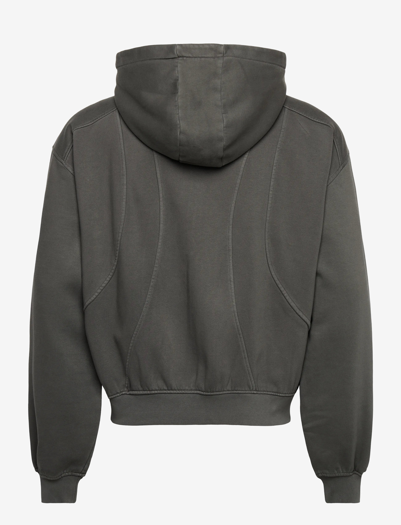 Weekday - Loose Fit Blocked Zip Hoodie - hoodies - dark grey - 1