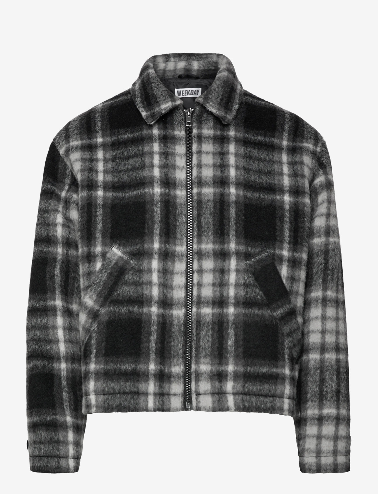 Weekday - Relaxed Wool-Blend Zip Jacket - joped - black check - 0