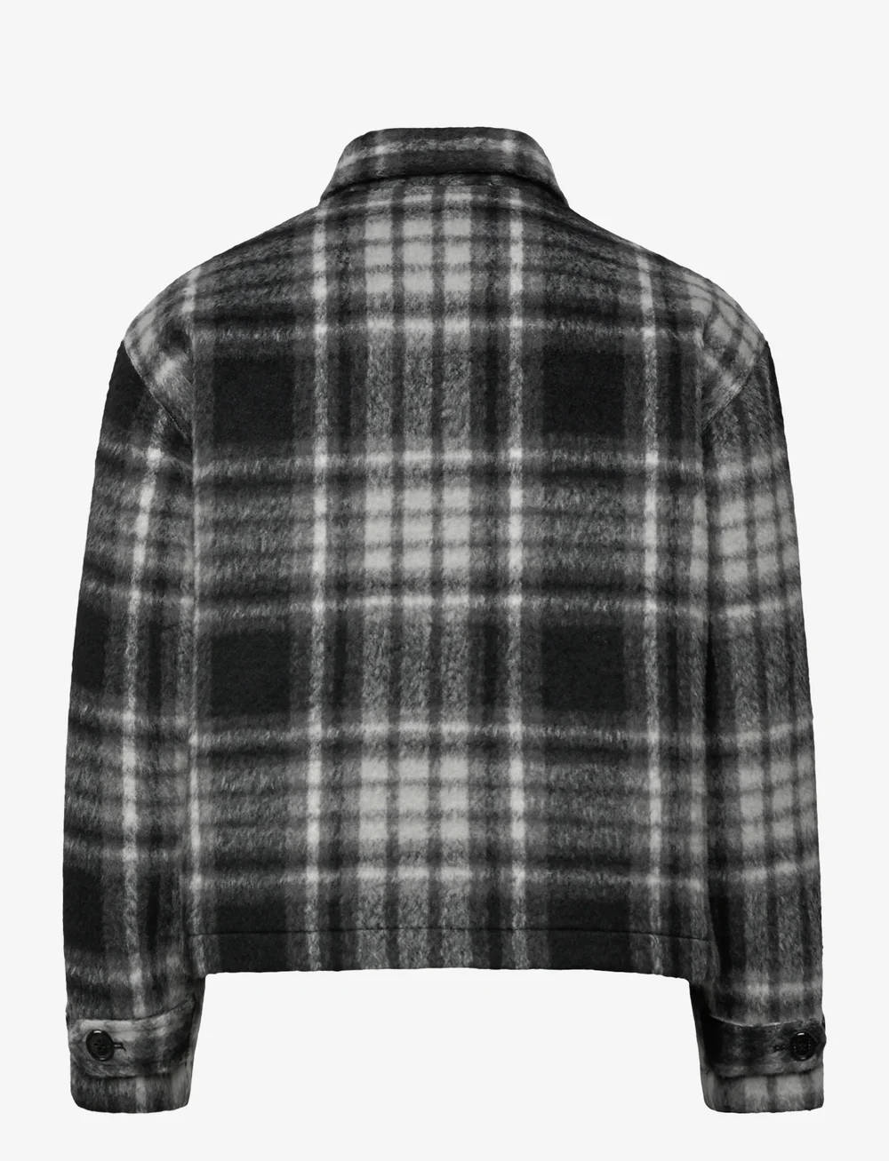 Weekday - Relaxed Wool-Blend Zip Jacket - talvejoped - black check - 1