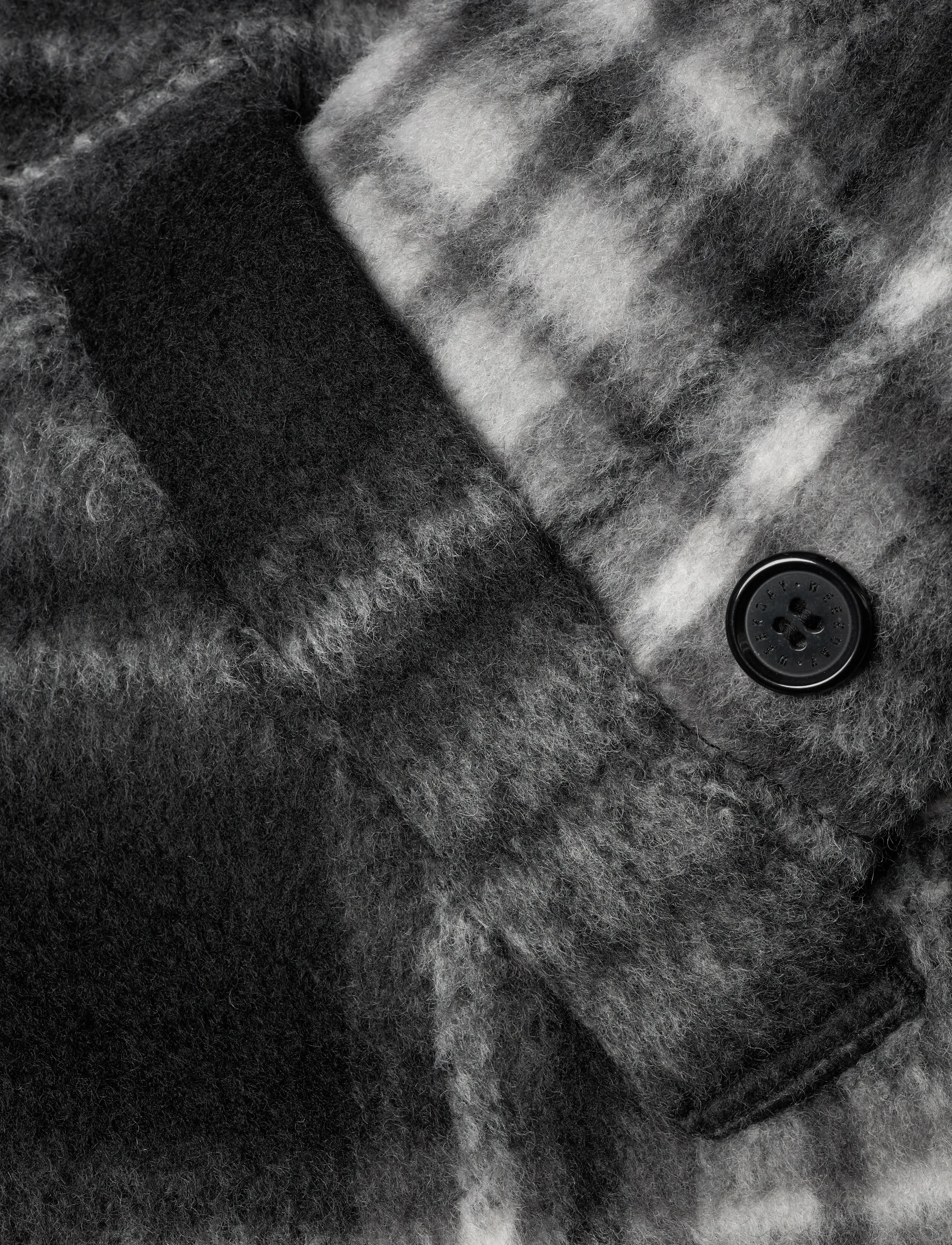 Weekday - Relaxed Wool-Blend Zip Jacket - jackor - black check - 3
