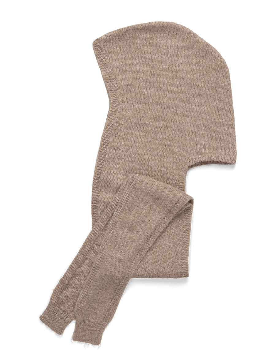 Weekday - Knitted Tie Hood Scarf - winterschals - mole - 0