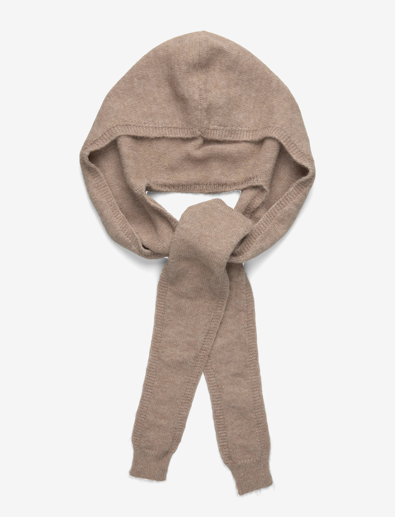 Weekday - Knitted Tie Hood Scarf - winter scarves - mole - 1