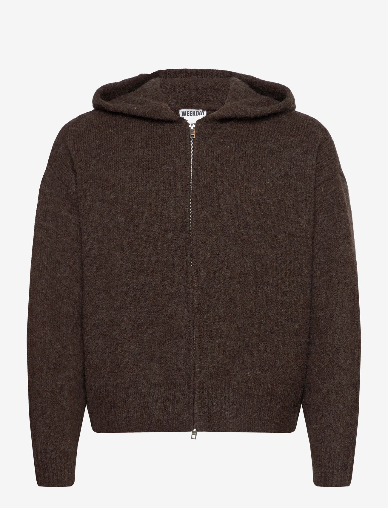 Weekday - Boxy Woolblend Hoodie - kapuzenpullover - brown - 0