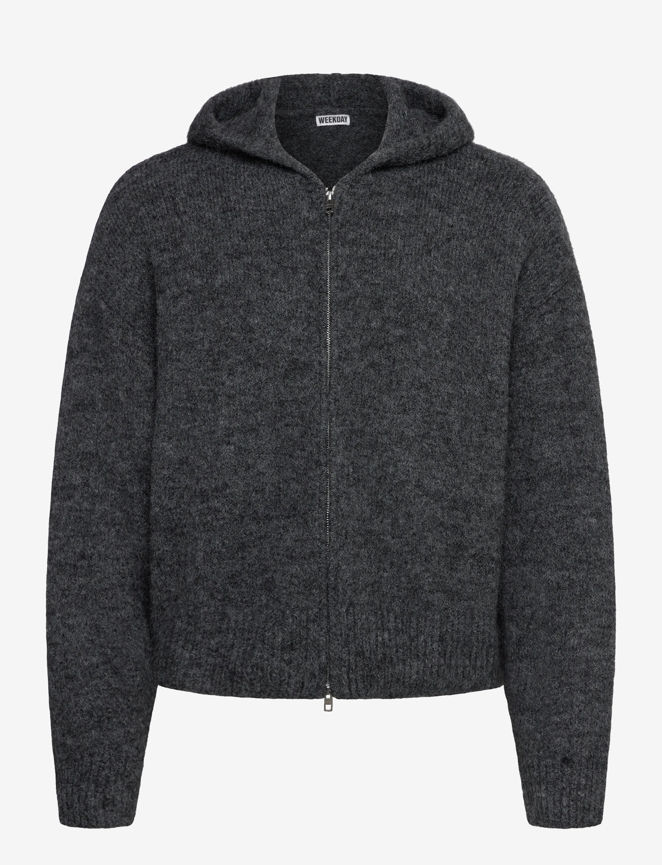 Weekday - Boxy Woolblend Hoodie - grey melange - 0