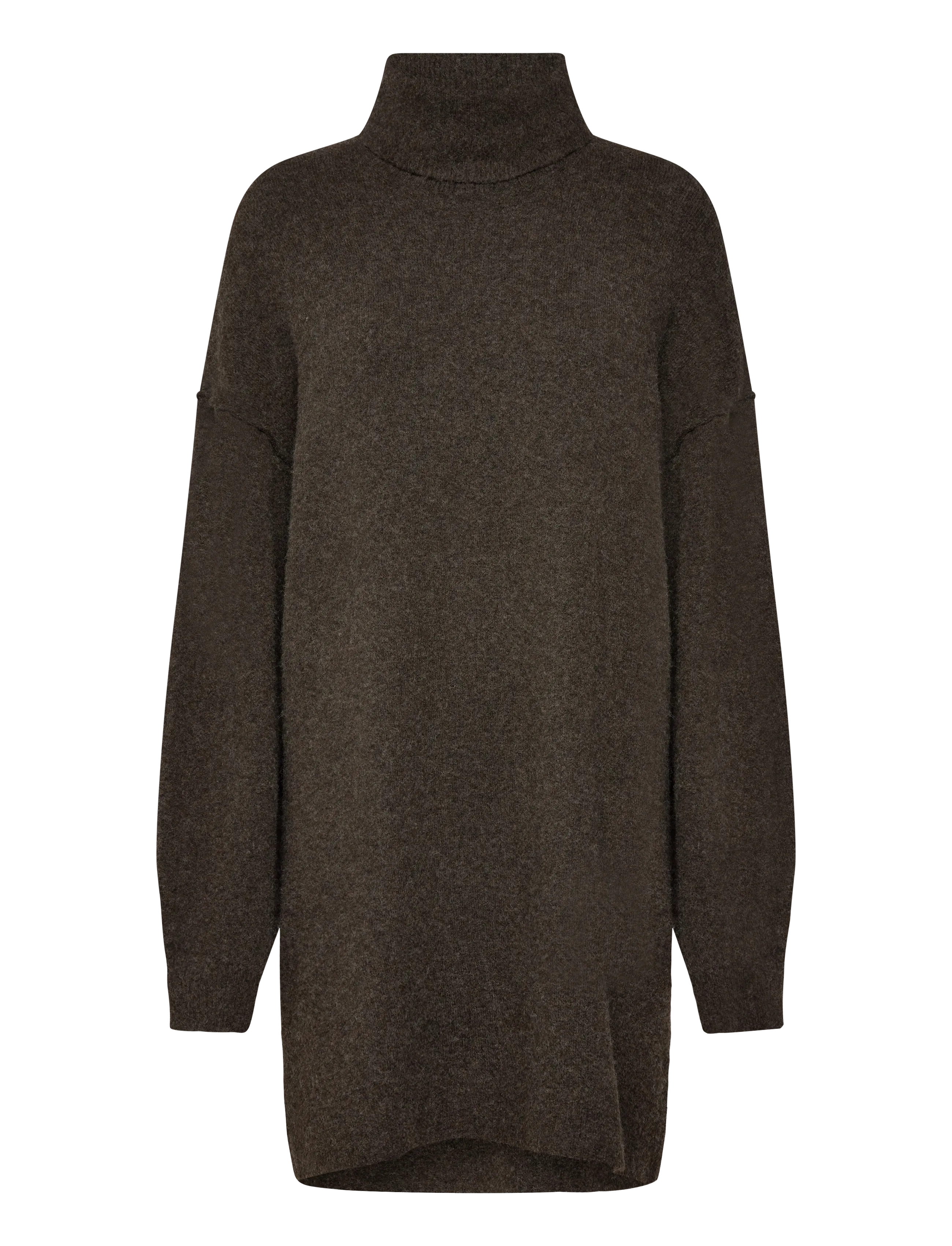 Weekday Annie Mini Turtleneck Dress, Kvinder, Mini Rullekravekjole, Brun, Str: XS