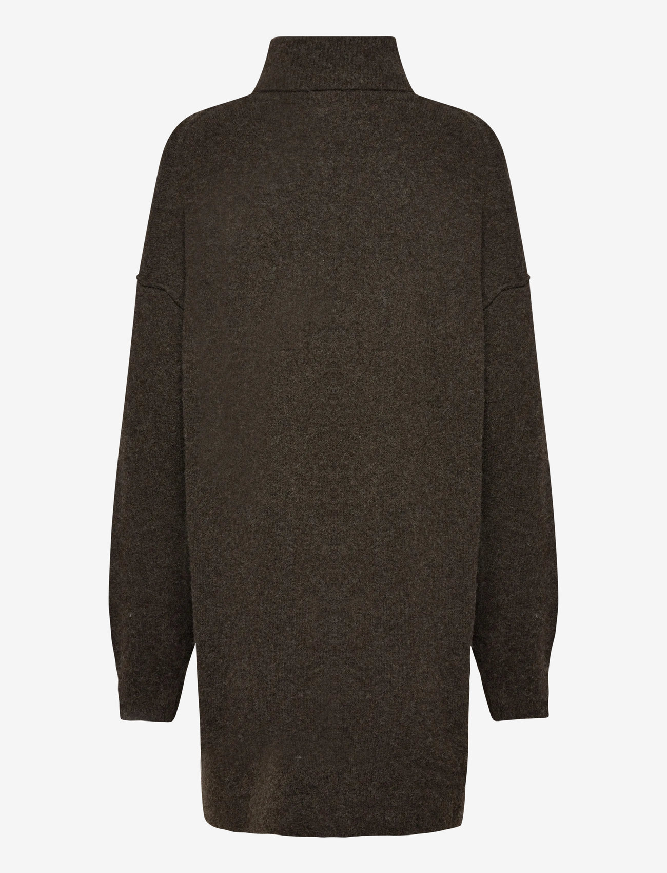 Weekday - Annie Mini Turtleneck Dress - knitted dresses - dark brown - 1