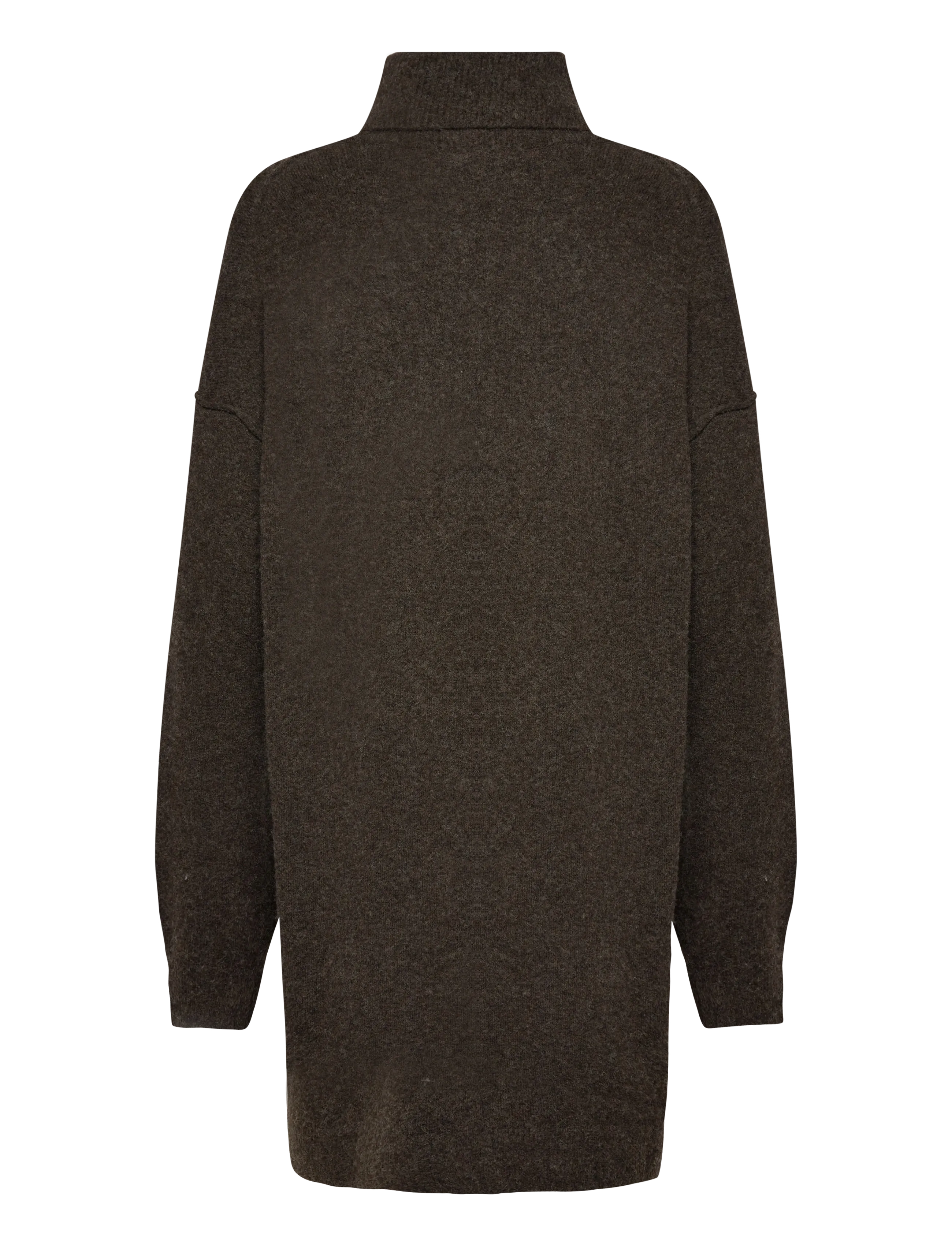 Weekday - Annie Mini Turtleneck Dress - strickkleider - dark brown - 1