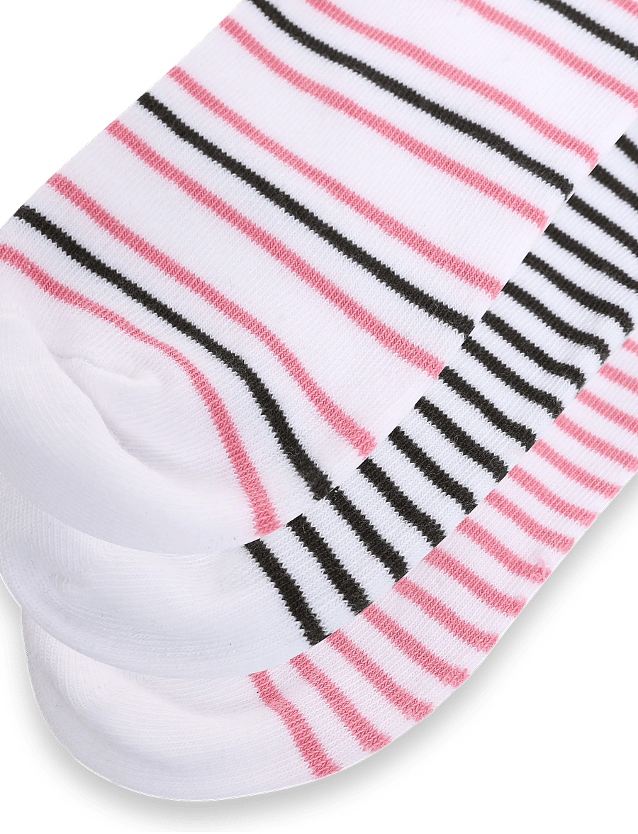 Weekday - 3-pack Striped Crew Socks - klassikalised sokid - pink medium - 2