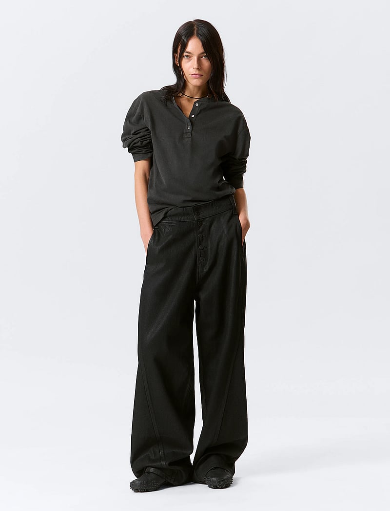 Weekday - Astro Loose Utility Baggy Leg Jeans - wide leg jeans - black coating - 3