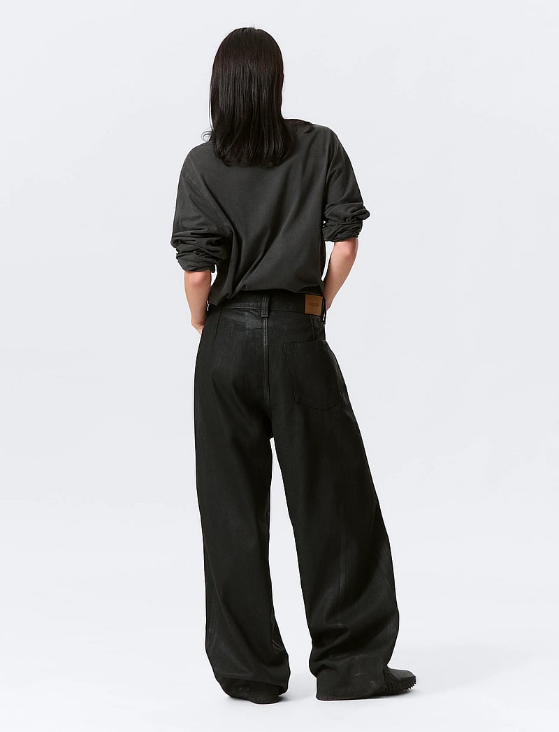 Weekday - Astro Loose Utility Baggy Leg Jeans - wide leg jeans - black coating - 5