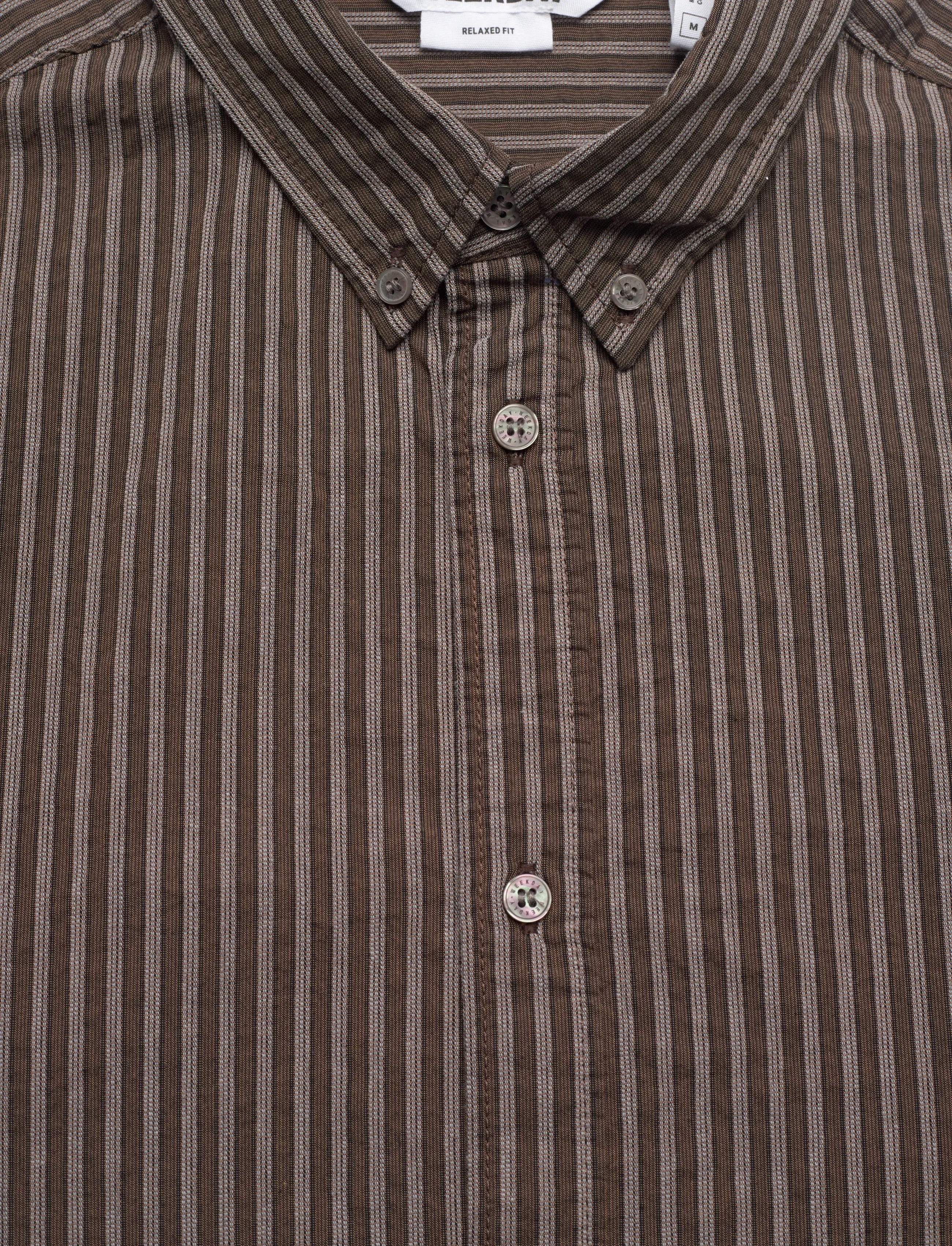 Weekday - Relaxed Striped Button-down Shirt - gestreifte hemden - brown stripe - 2