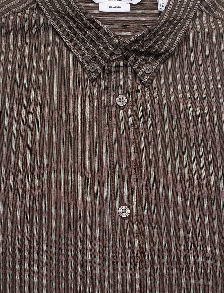 Weekday - Relaxed Striped Button-down Shirt - gestreifte hemden - brown stripe - 2
