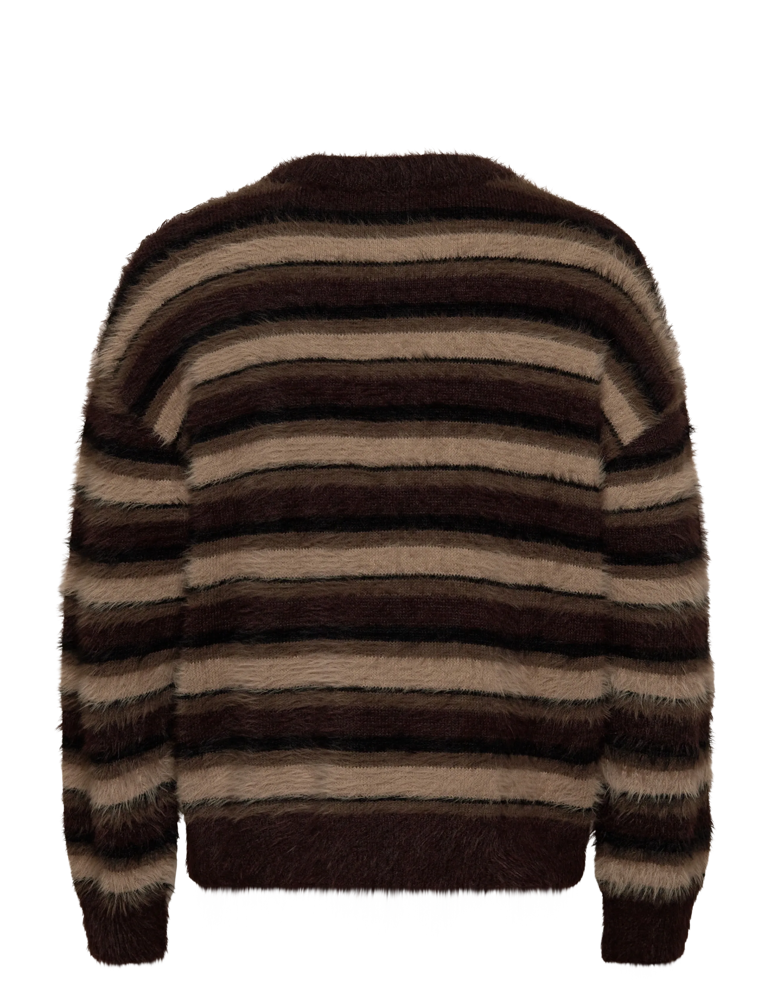 Weekday - Relaxed Striped Knitted Sweater - rund hals - brown multi stripe - 1