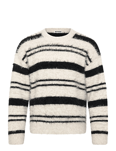 Relaxed Striped Knitted Sweater - Rund Hals
