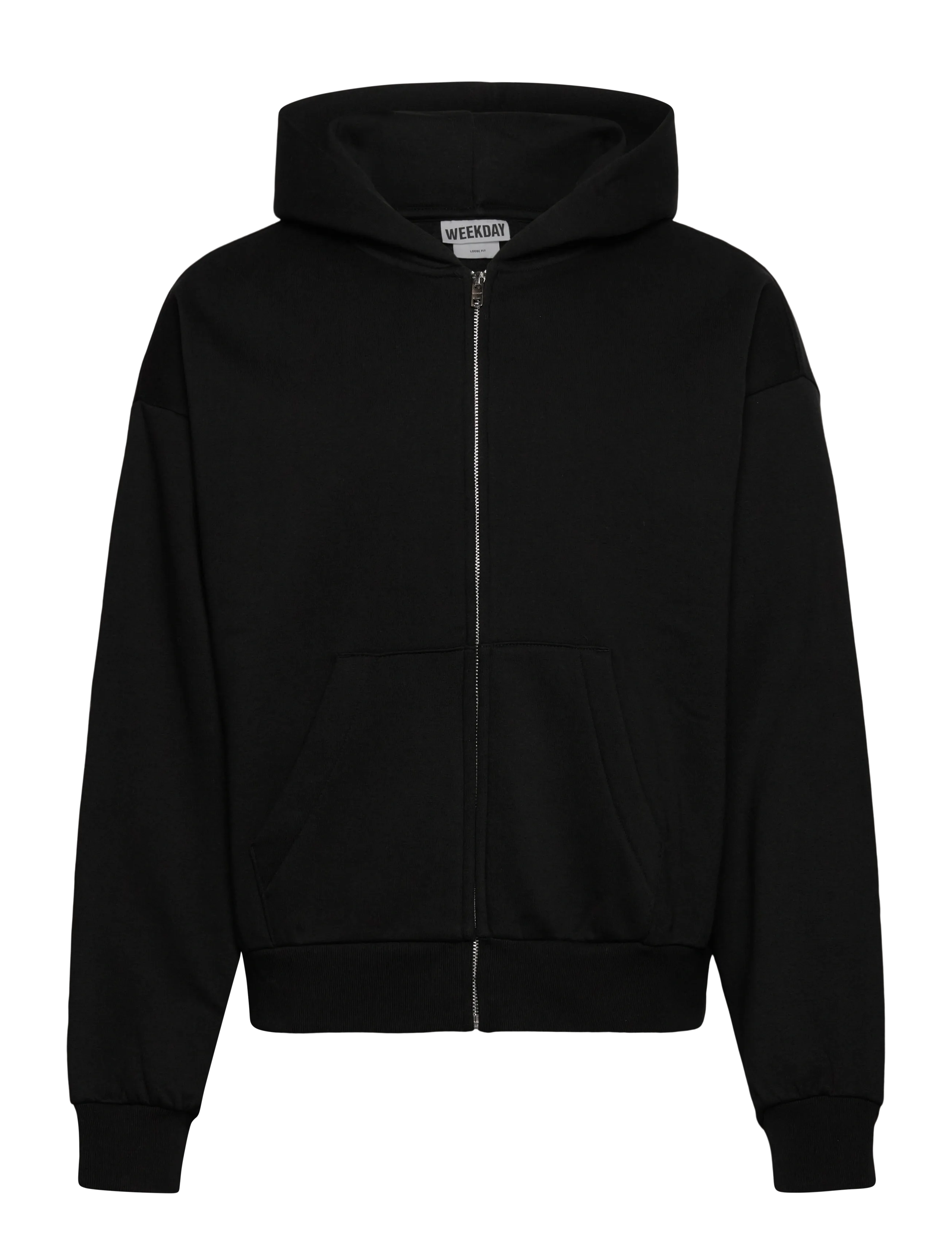 Weekday Loose Fit Zip Hoodie, M, Sweatshirts & Hoodies, Schwarz - Männerswear