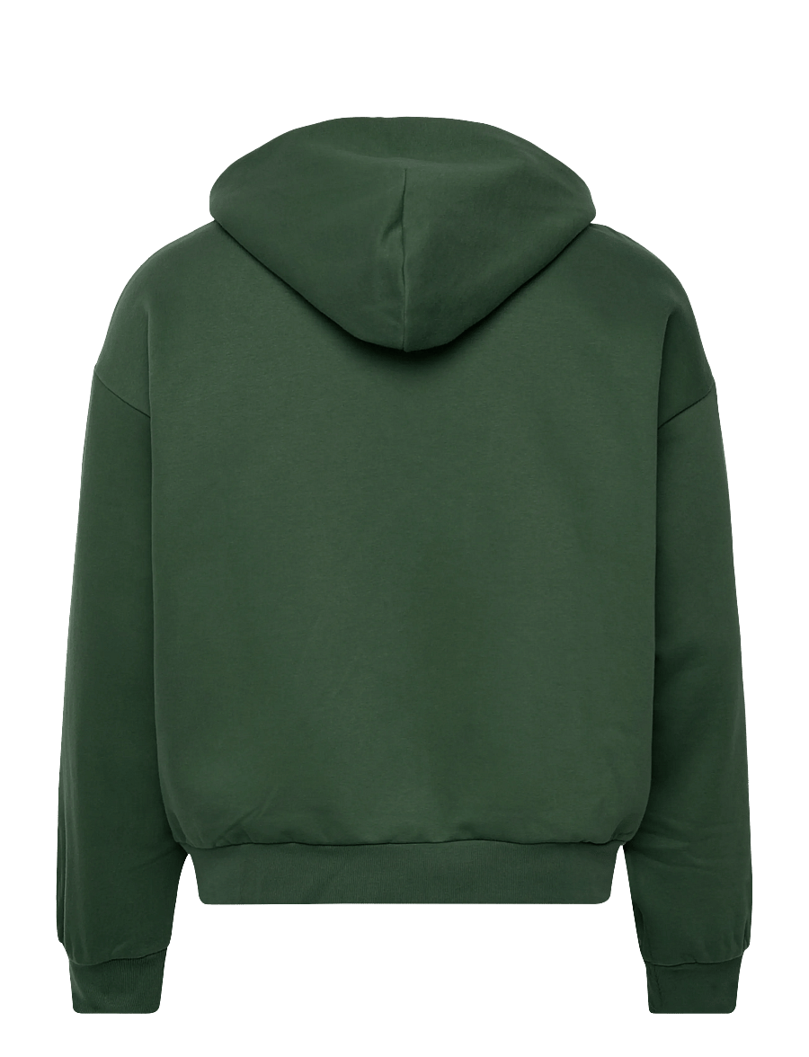 Weekday - Loose Fit Zip Hoodie - kapuzenpullover - dark green - 1