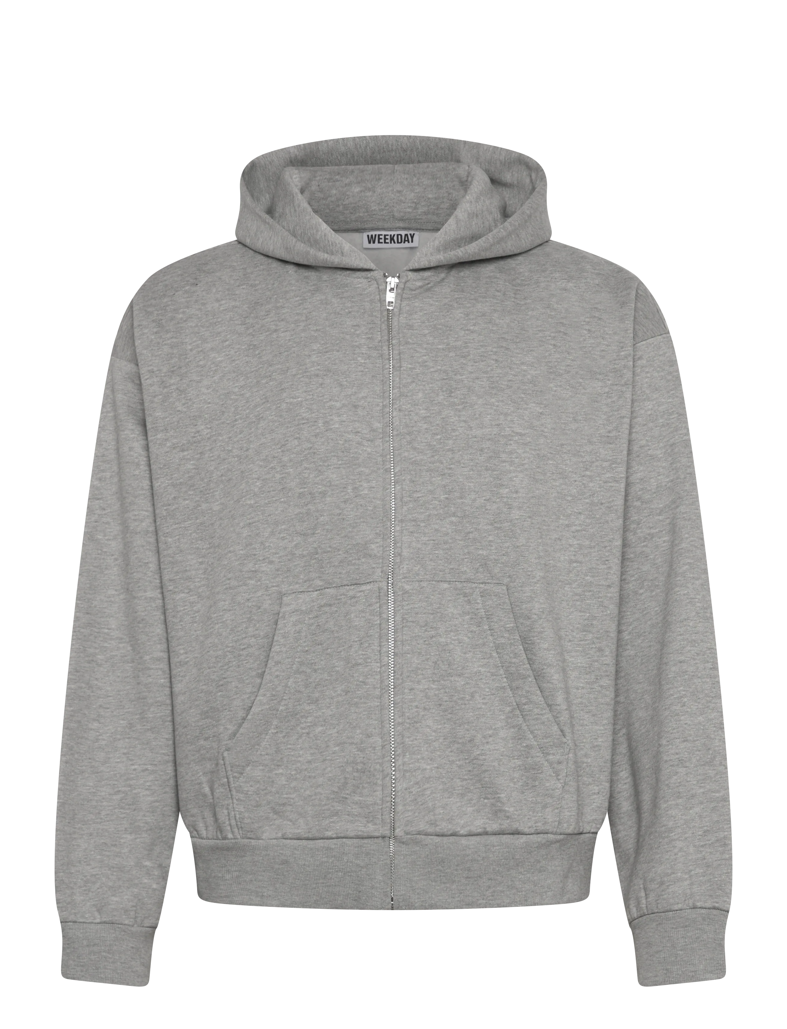 Weekday Loose Fit Zip Hoodie - Kapuzenpullover - GREY MELANGE / grey