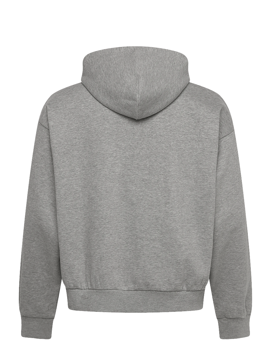 Weekday - Loose Fit Zip Hoodie - hoodies - grey melange - 1