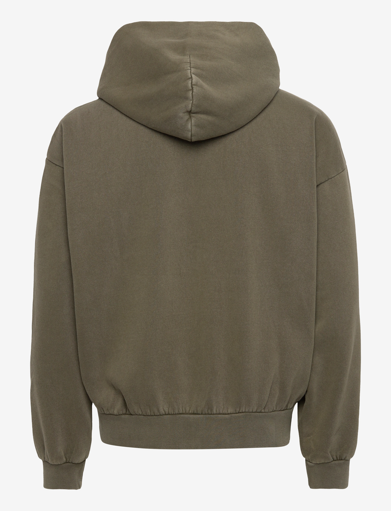 Weekday - Loose Fit Zip Hoodie - hættetrøjer - khaki green - 1