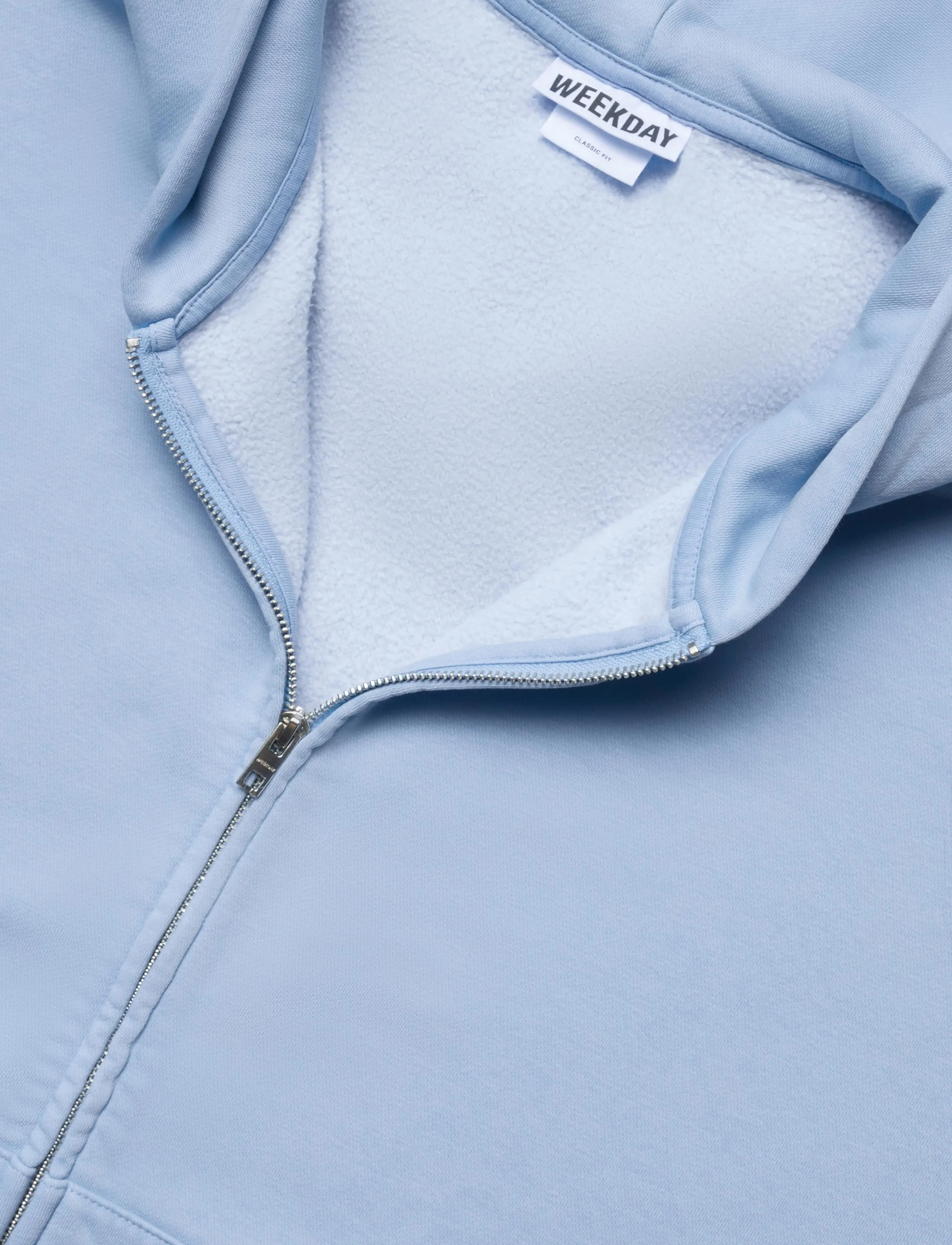 Weekday - Loose Fit Zip Hoodie - kapuutsiga dressipluusid - light blue - 2