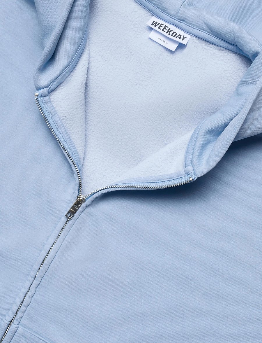 Weekday - Loose Fit Zip Hoodie - hoodies - light blue - 2