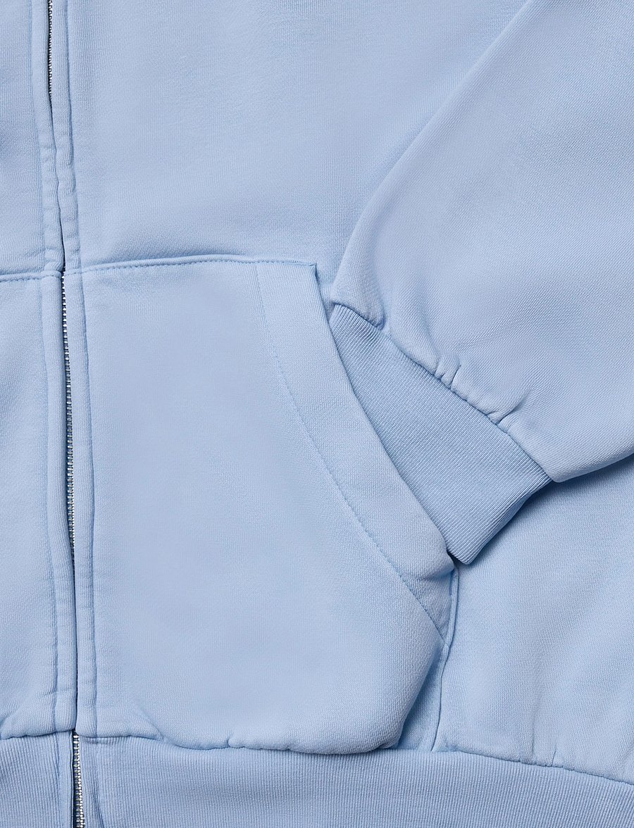 Weekday - Loose Fit Zip Hoodie - hoodies - light blue - 3