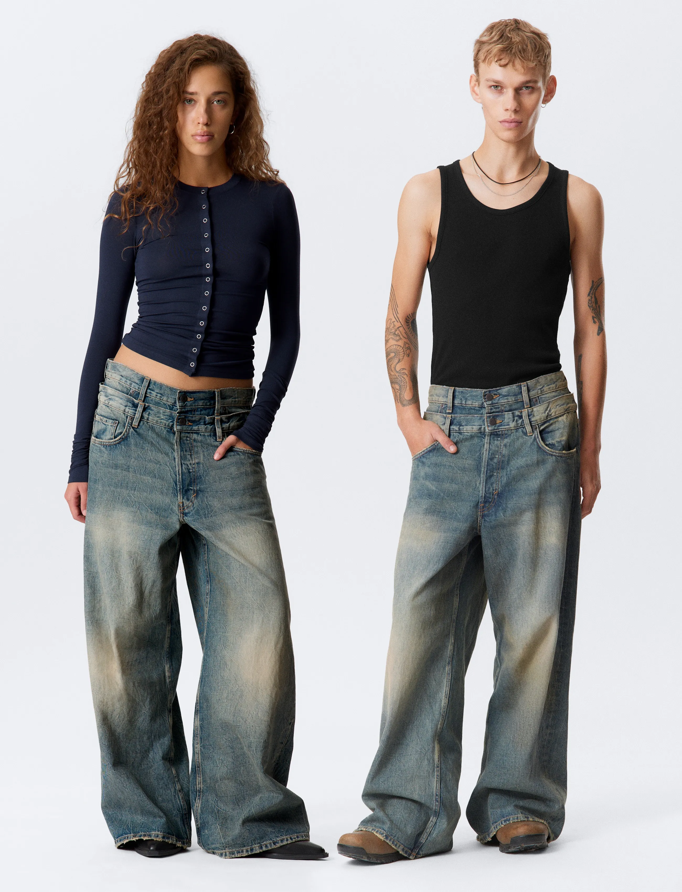 Weekday Dual Waistband Jeans U - Jeans - ARIZONA BLUE / blue