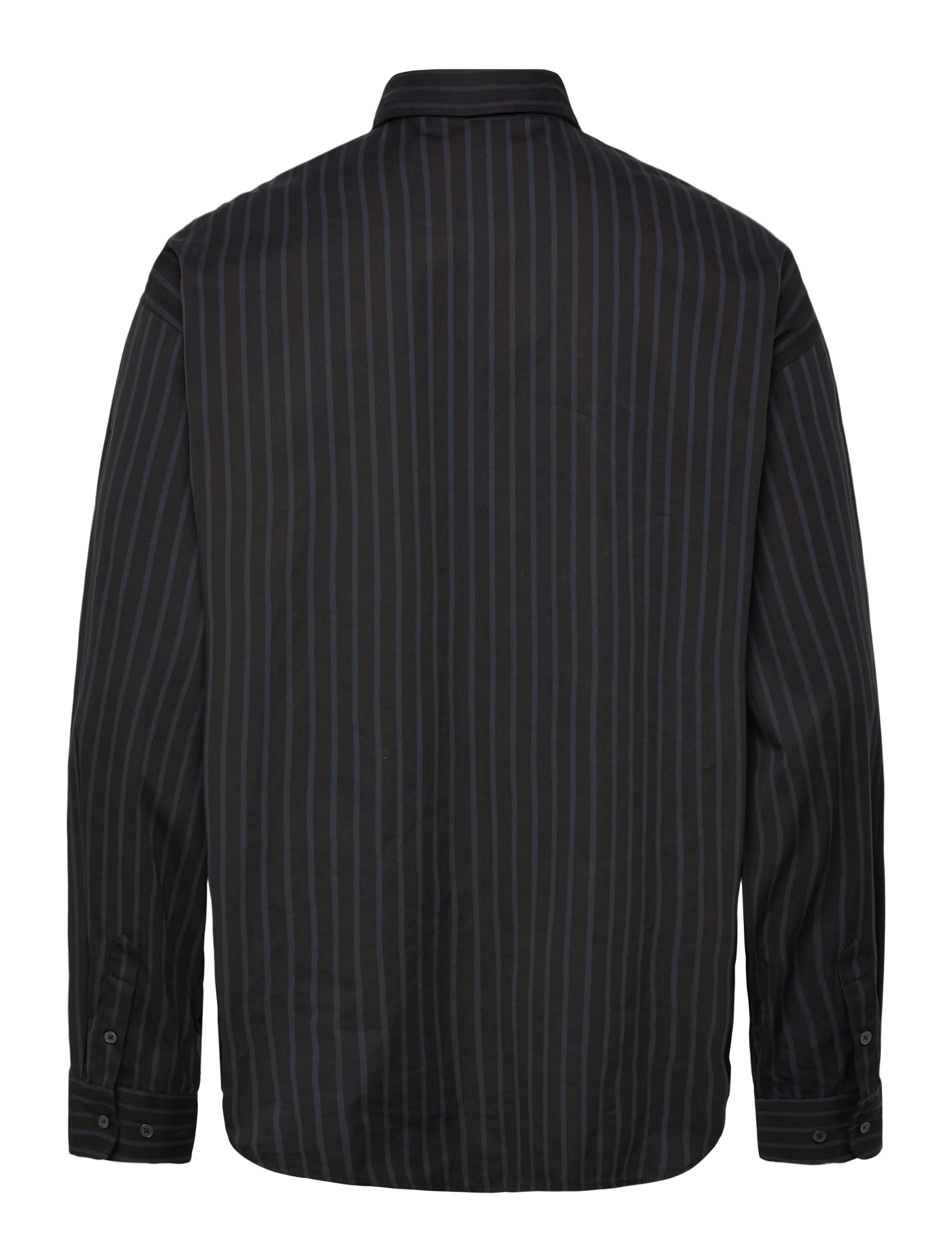 Weekday - Oversized Button-Up Poplin Shirt - casual hemden - black/white stripe - 1