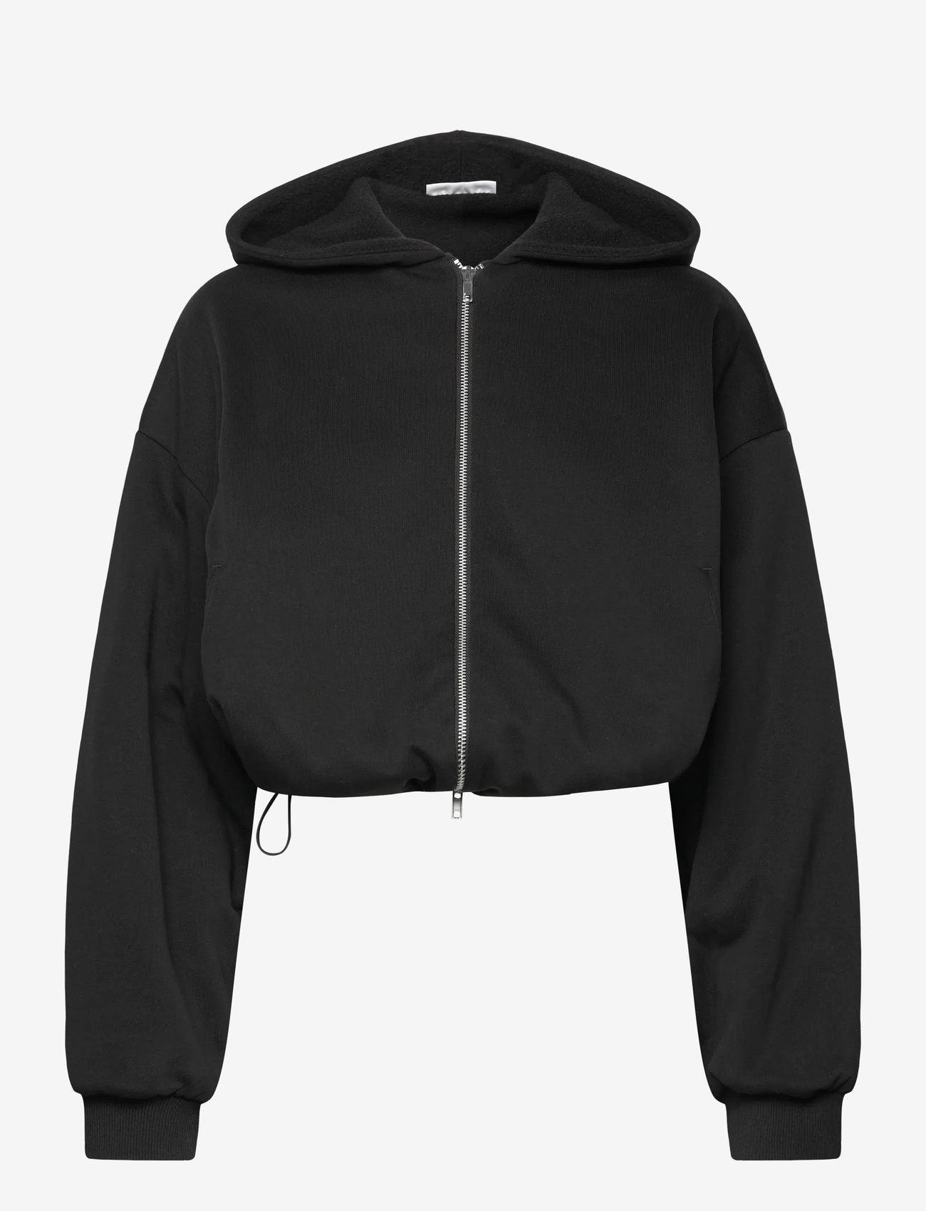 Weekday - Oversized Fleece Zip Hoodie - mellanlager - black - 0