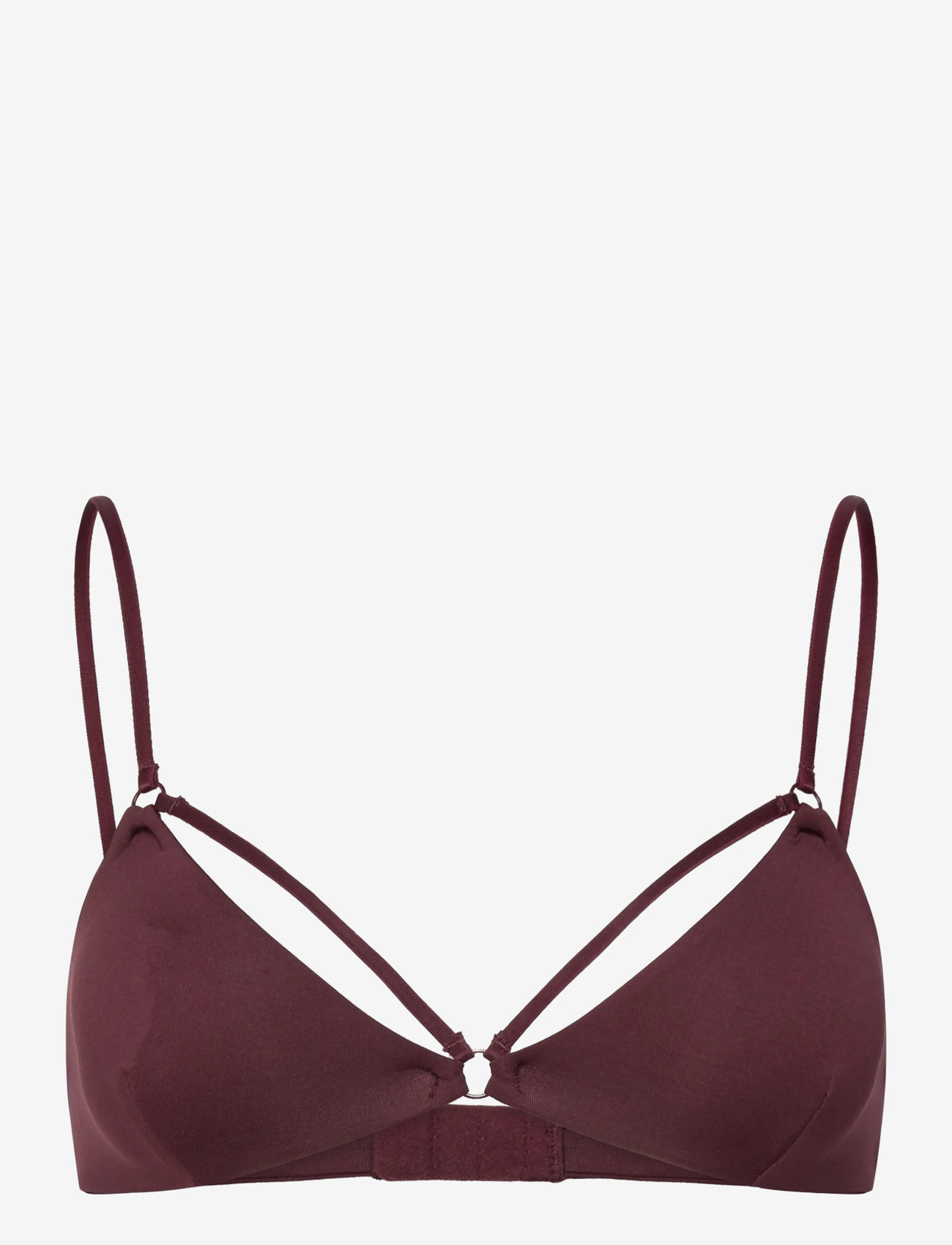 Weekday - Soft Strap Triangle Bra - bygellösa bh:ar - burgundy - 0