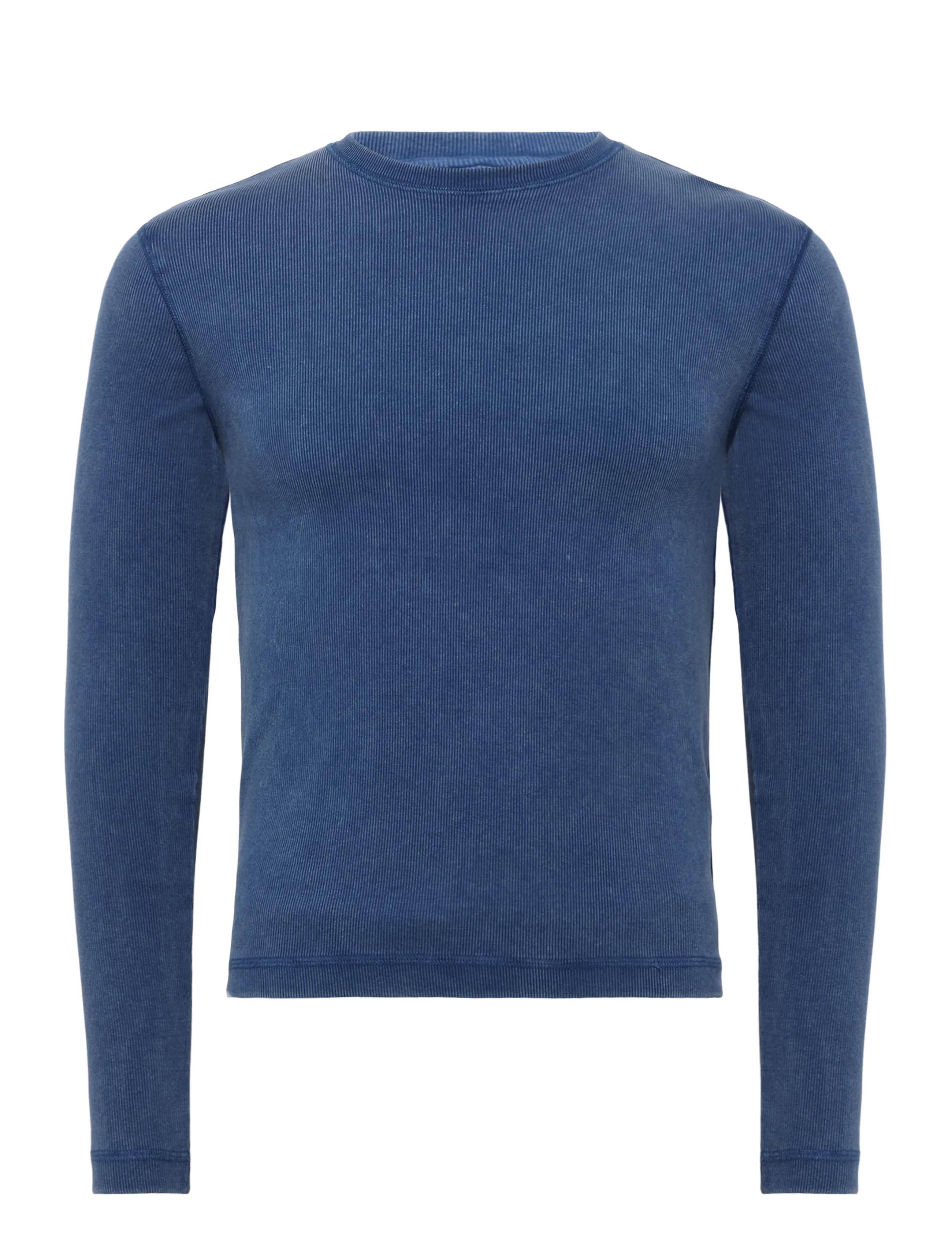 Weekday Ribbed Long-Sleeved T-shirt - Long-sleeved t-shirts - NAVY WASH / navy
