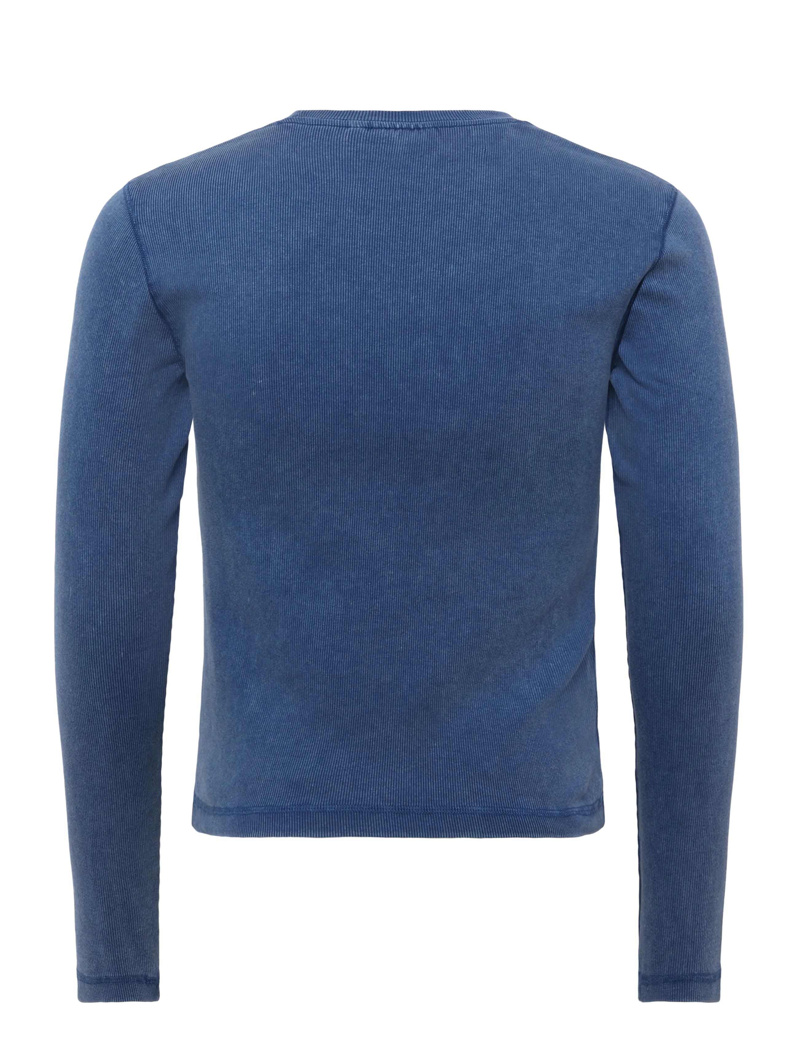 Weekday - Ribbed Long-Sleeved T-shirt - long-sleeved t-shirts - navy wash - 1