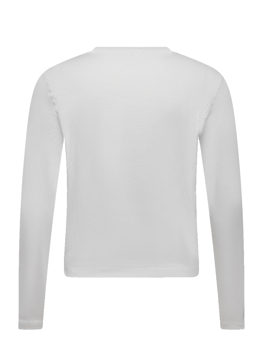 Weekday - Ribbed Long-Sleeved T-shirt - langärmelige t-shirts - off white - 1