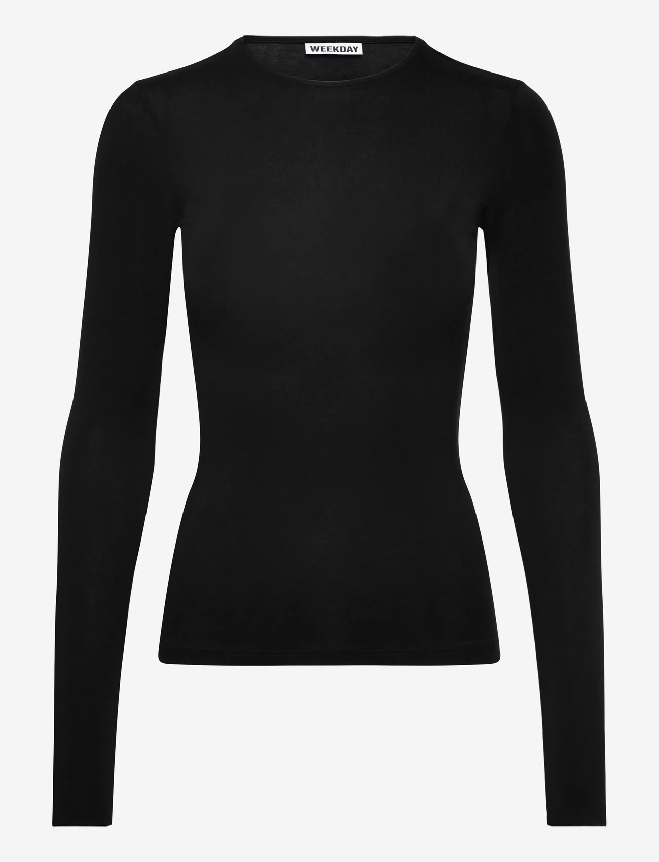 Weekday - Fitted Long Sleeve Top - pikkade varrukatega alussärgid - black dark - 0