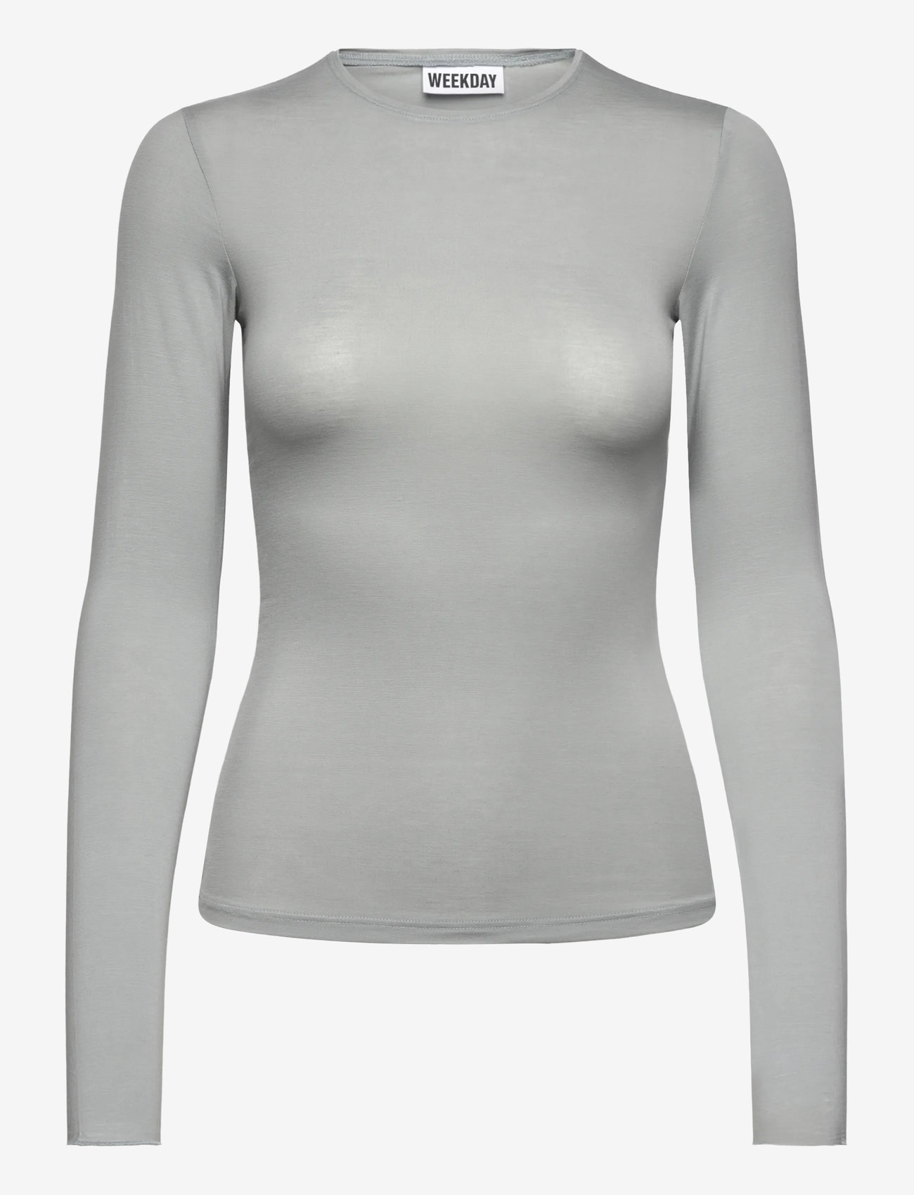 Weekday - Fitted Long Sleeve Top - pikkade varrukatega alussärgid - blue dusty light - 0