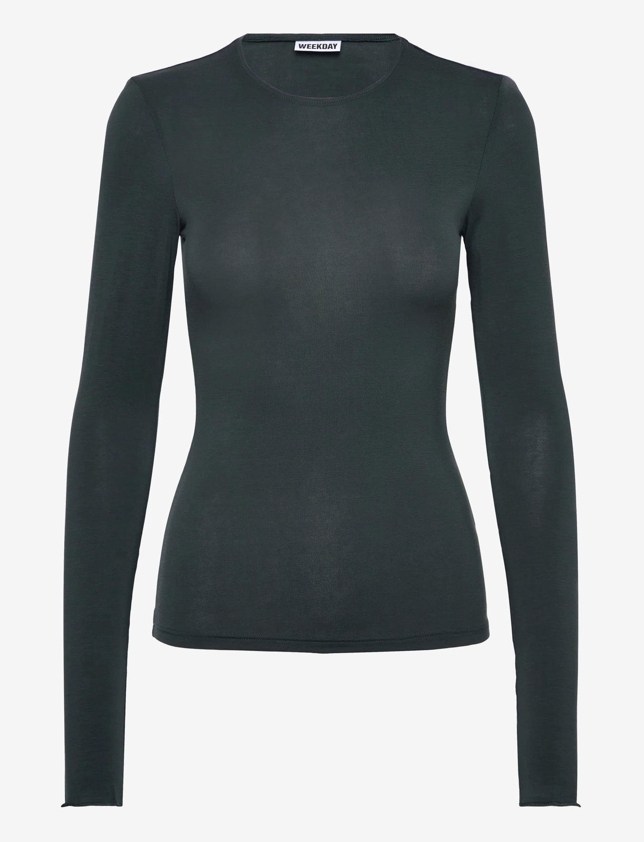 Weekday - Fitted Long Sleeve Top - green dark - 0