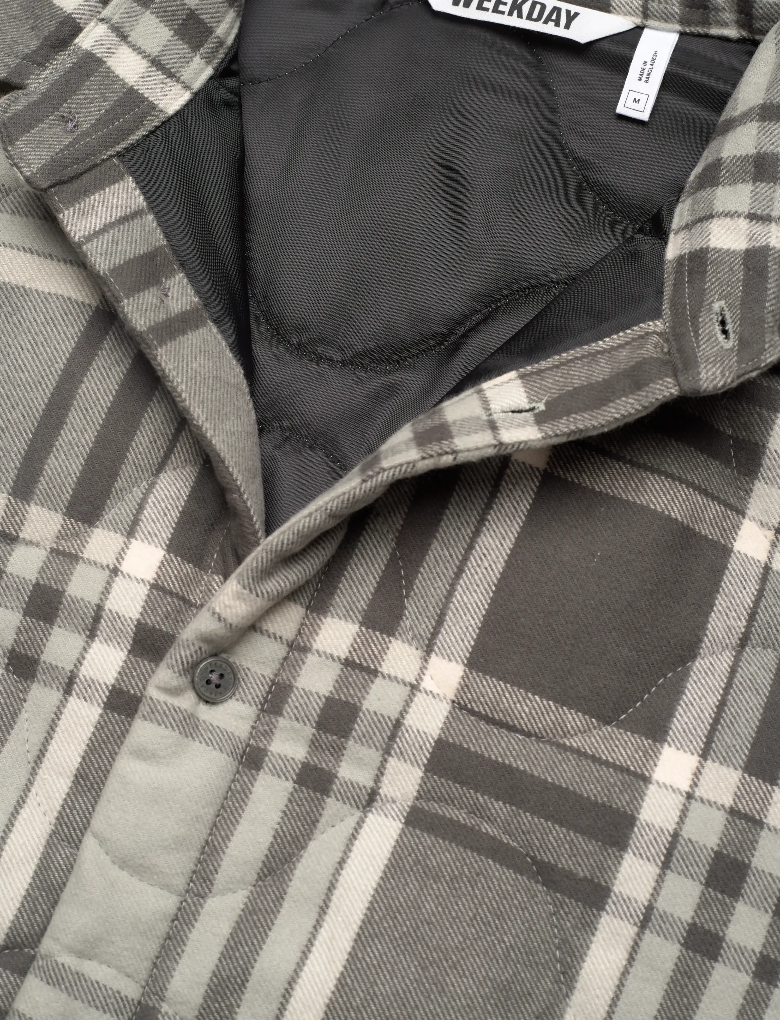 Weekday - Padded Flannel Overshirt Jacket - shoppa efter tillfälle - grey check - 2