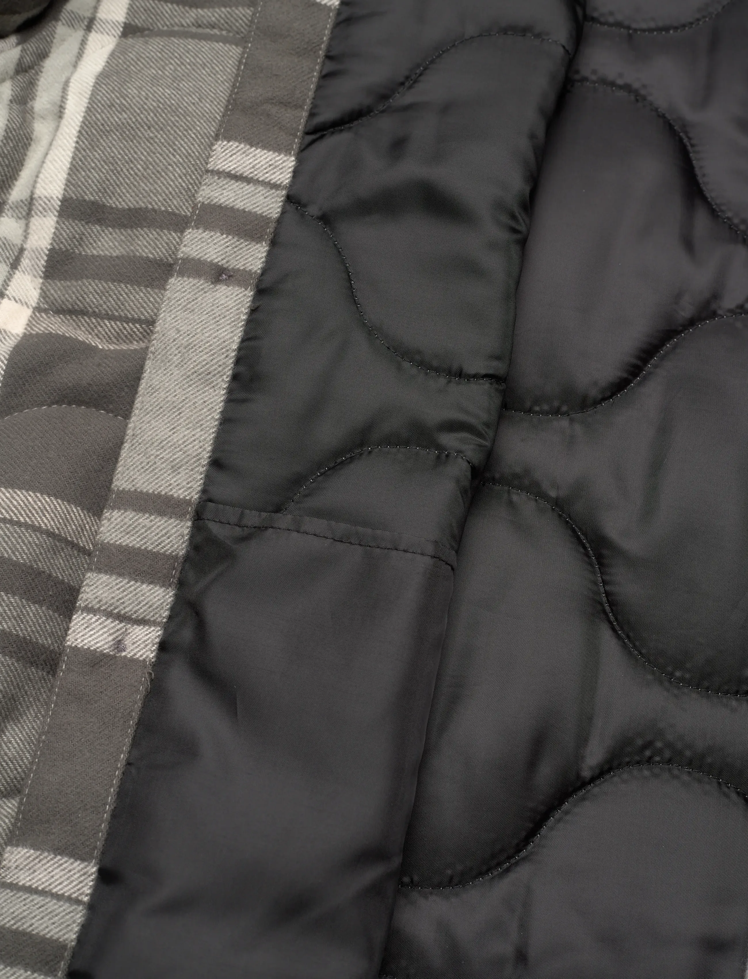 Weekday - Padded Flannel Overshirt Jacket - shoppa efter tillfälle - grey check - 4