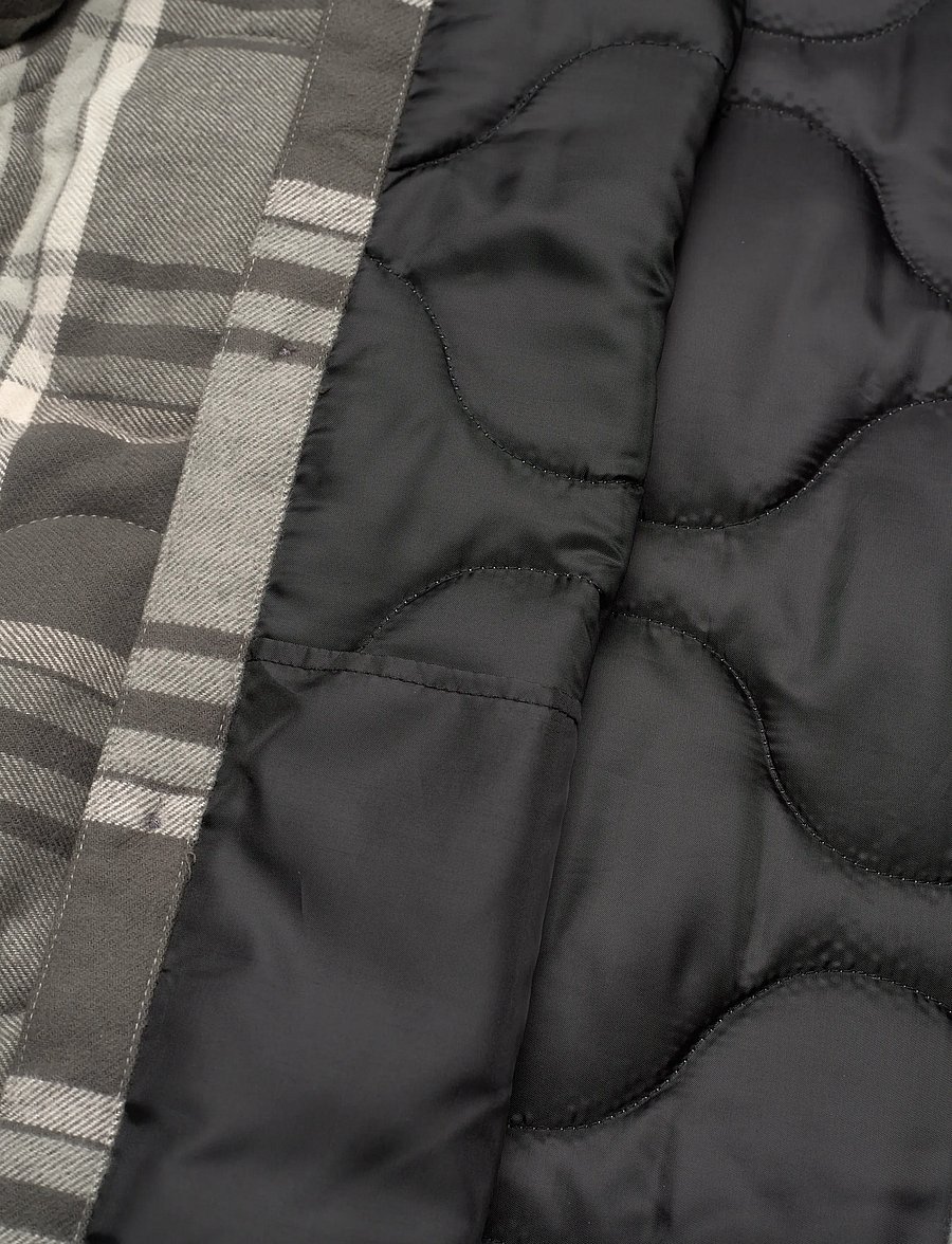 Weekday - Padded Flannel Overshirt Jacket - shoppa efter tillfälle - grey check - 4