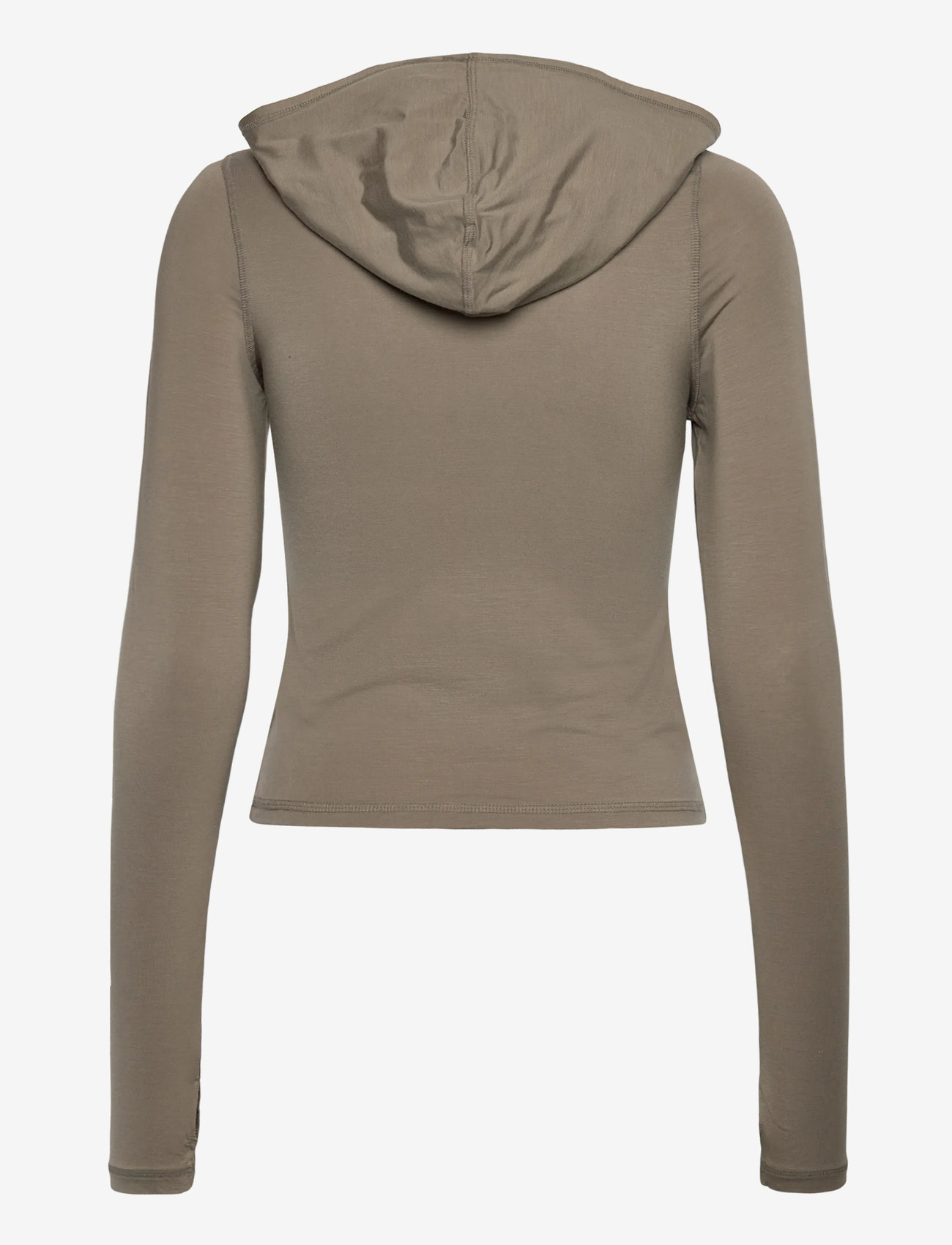 Weekday - Slim Fit Lyocell Zip Hoodie - hoodies - dusty mole - 1