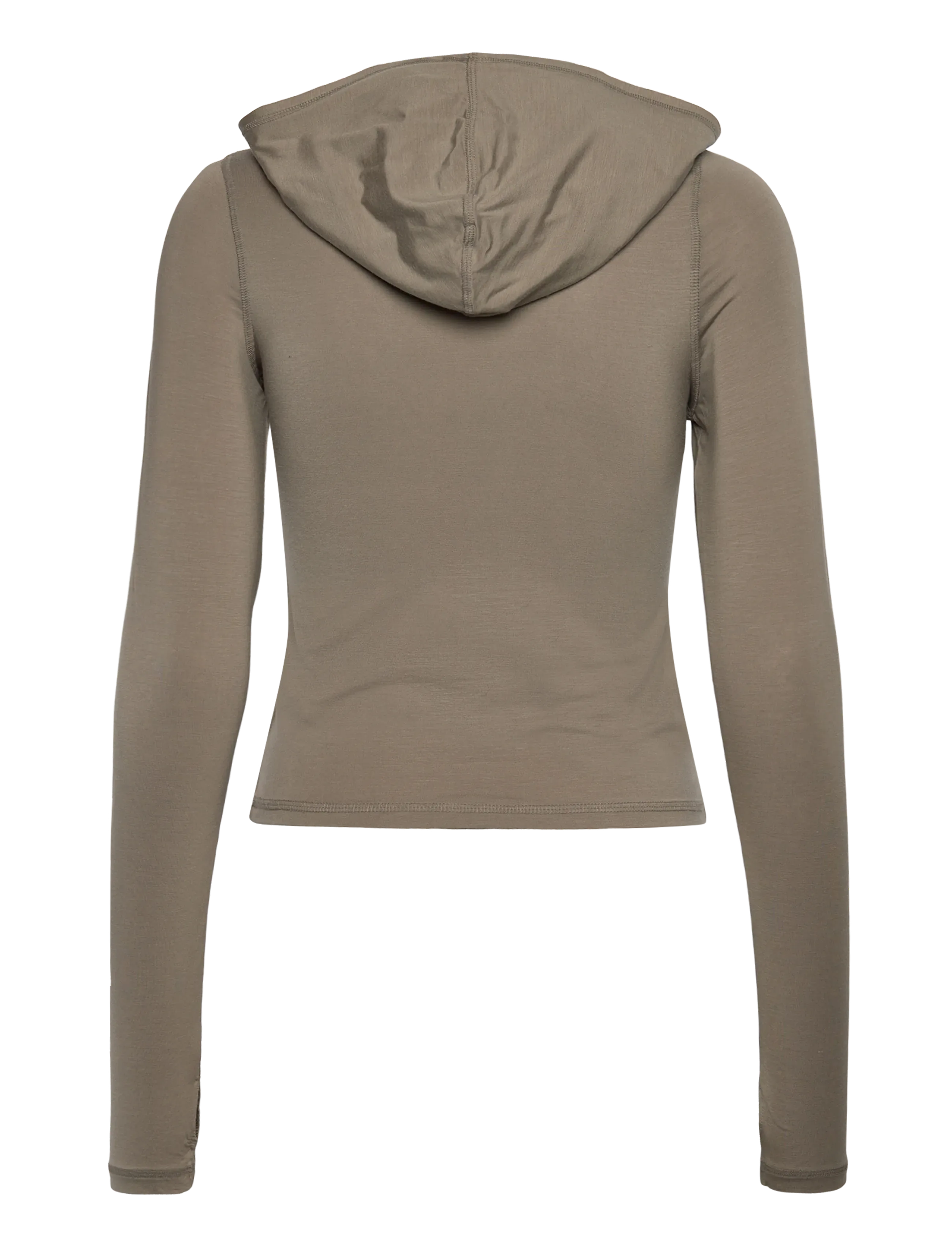 Weekday - Slim Fit Lyocell Zip Hoodie - hettupeysur - dusty mole - 1