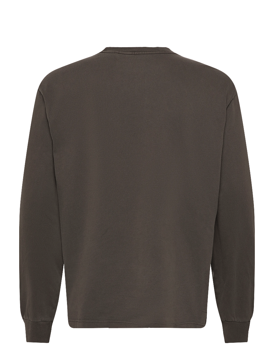 Weekday - Relaxed Long-Sleeved T-shirt - langærmede t-shirts - dark brown - 1