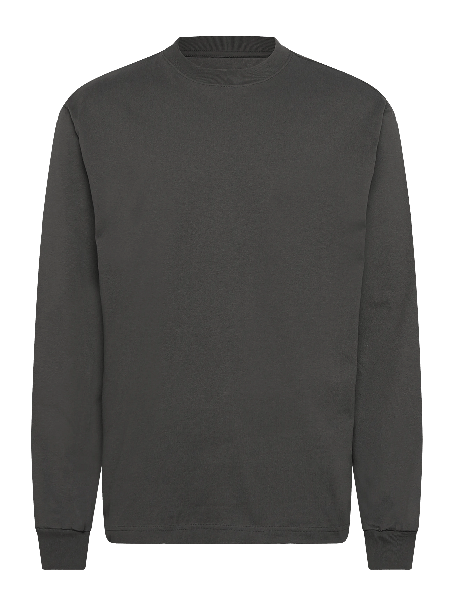 Weekday - Relaxed Long-Sleeved T-shirt - long-sleeved t-shirts - dark grey - 0