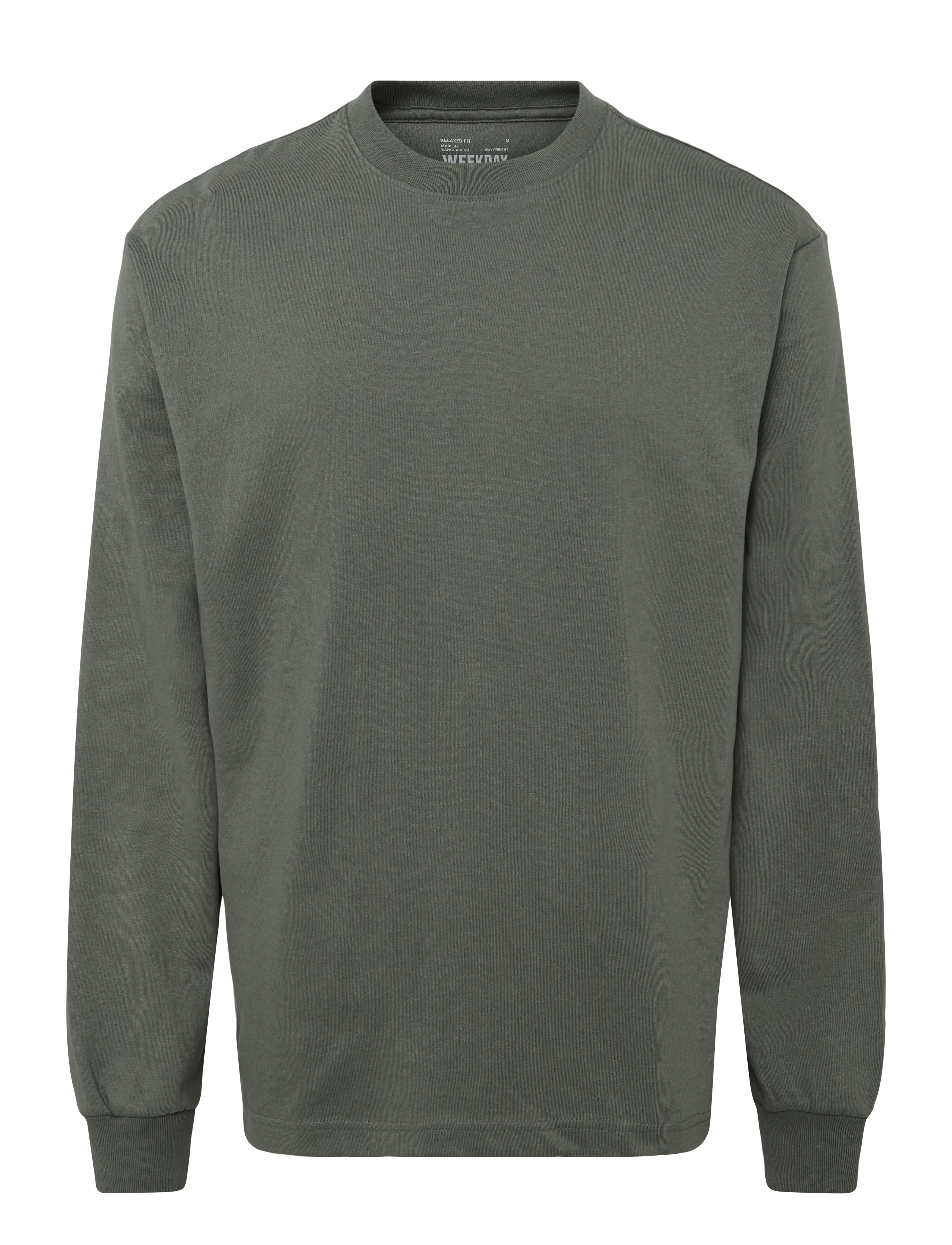 Weekday Relaxed Long-Sleeved T-Shirt, L, Khaki green, Sweatshirts & Hættetrøjer > Sweatshirts, Herre